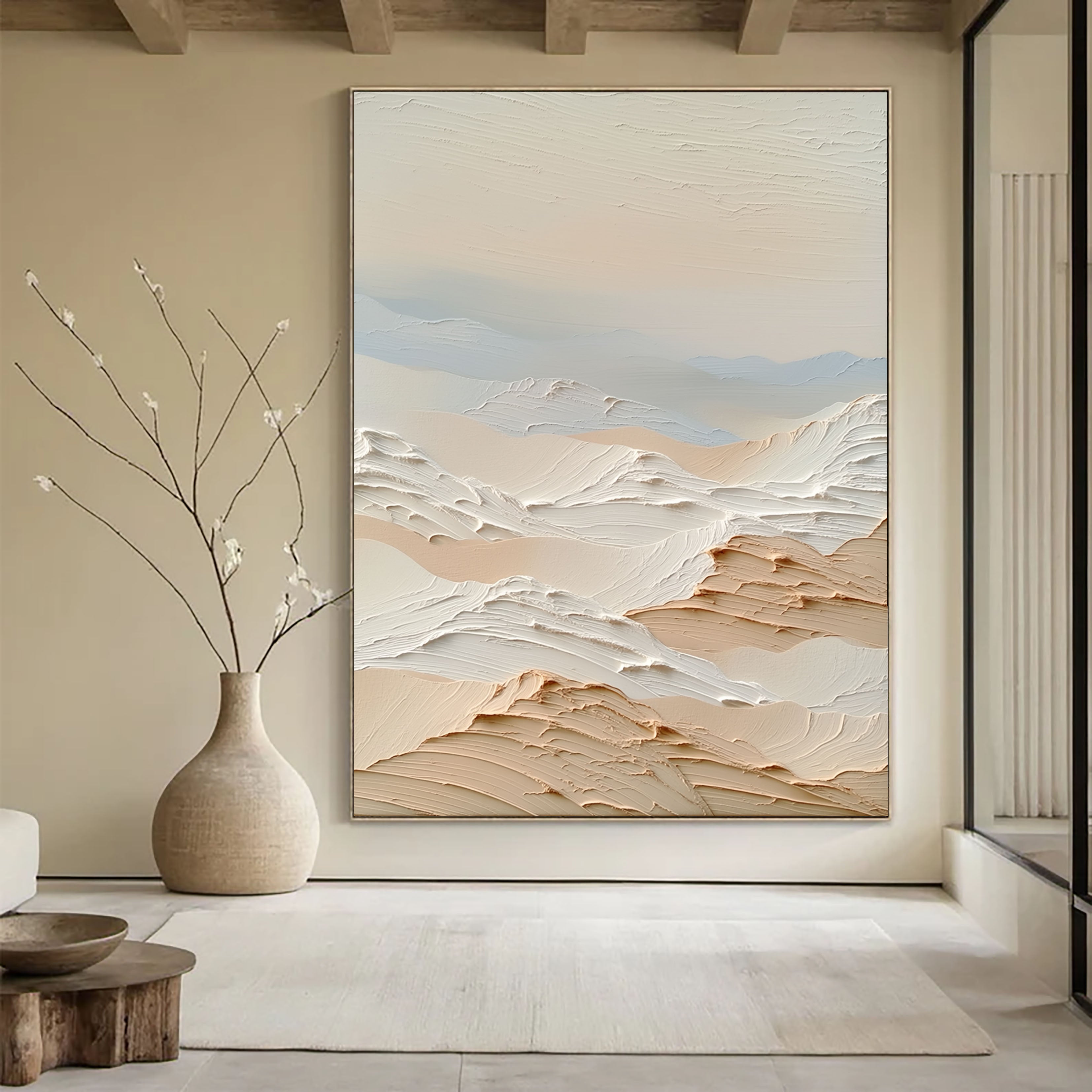 Textured Dune Layers | Beige White