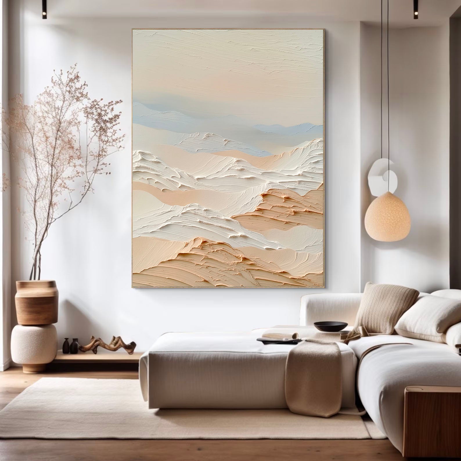 Textured Dune Layers | Beige White