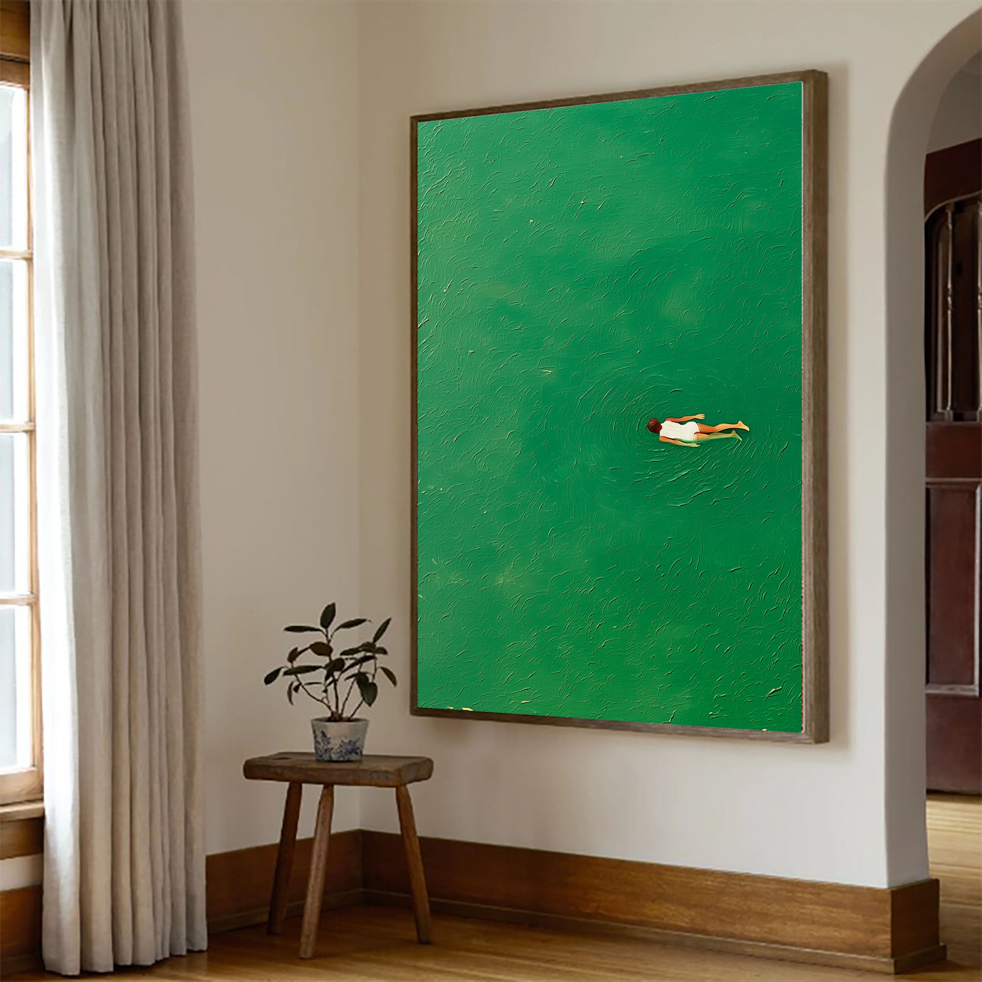 Textured Water Ripples | Green White