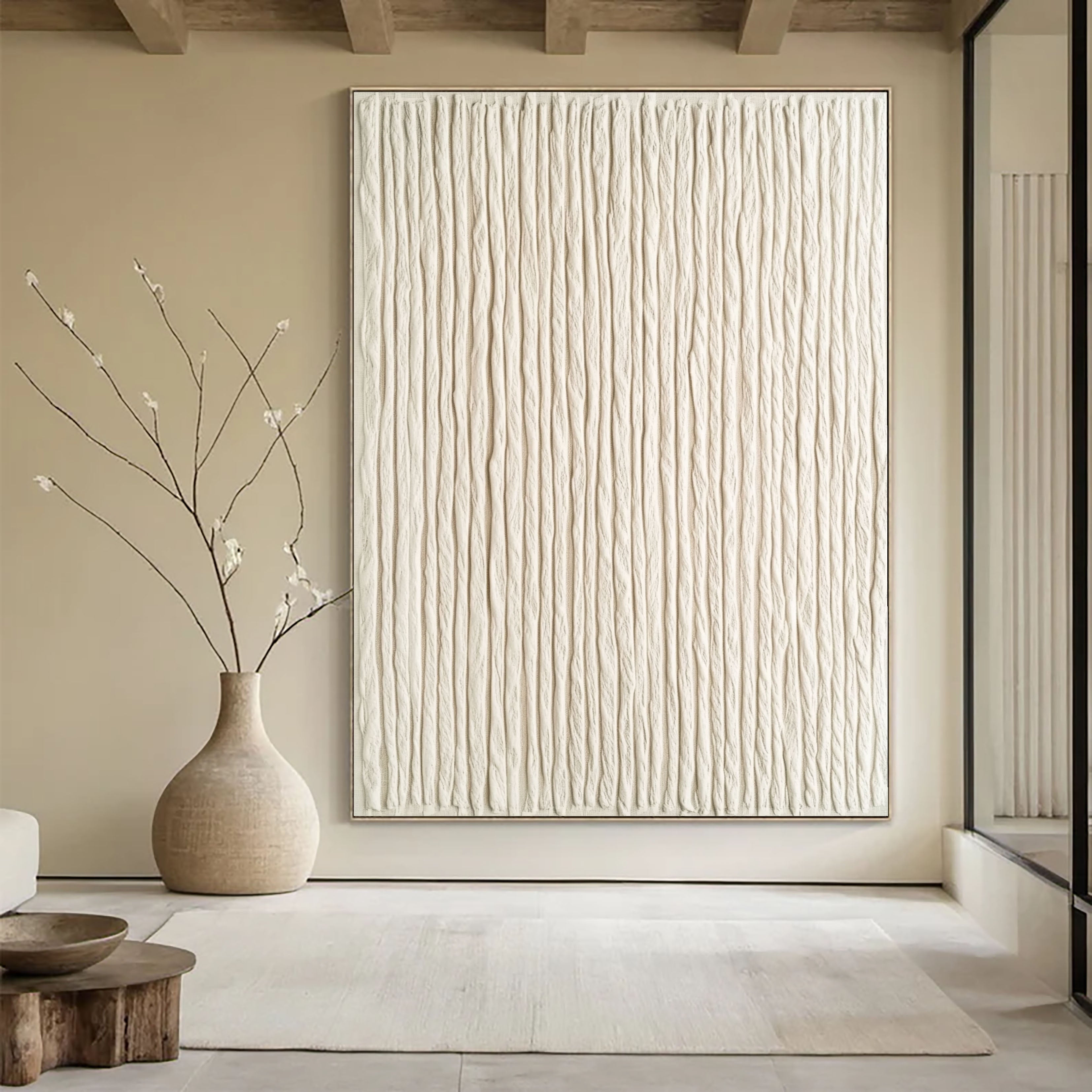Striated Linen Serenity | Ivory Weave