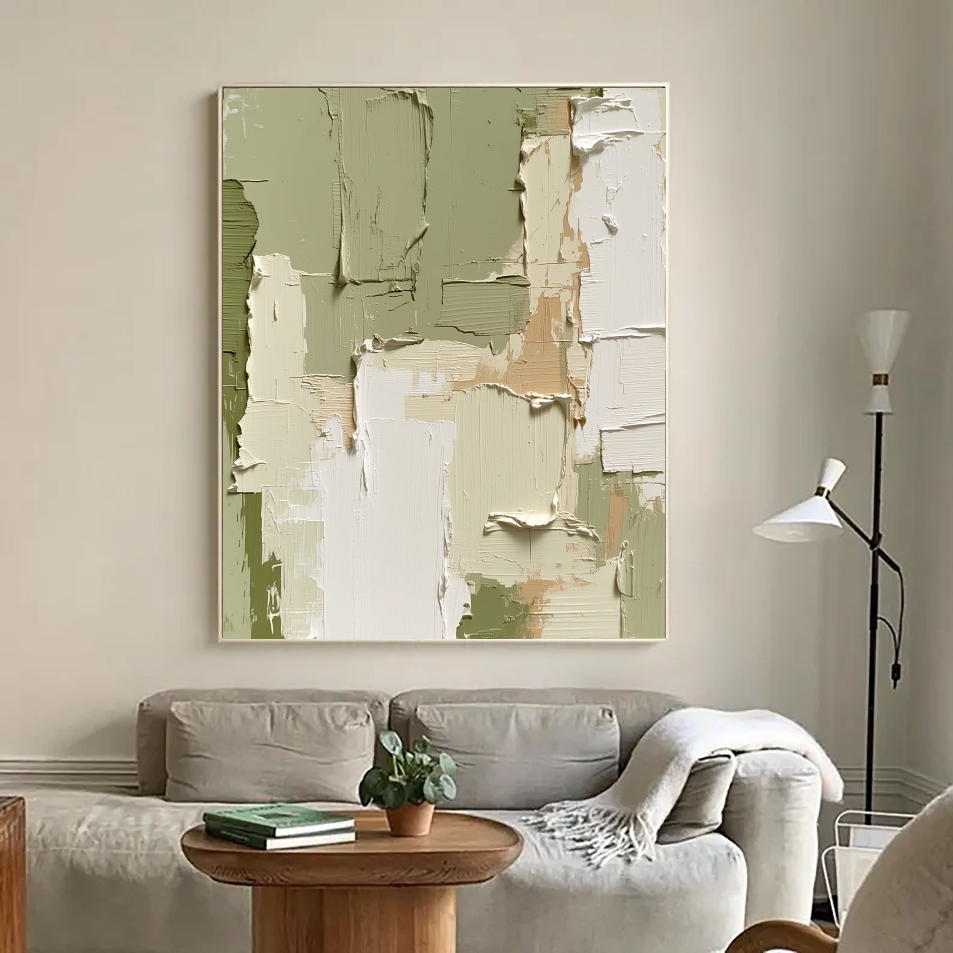 Textured Patchwork Layers | Sage Beige