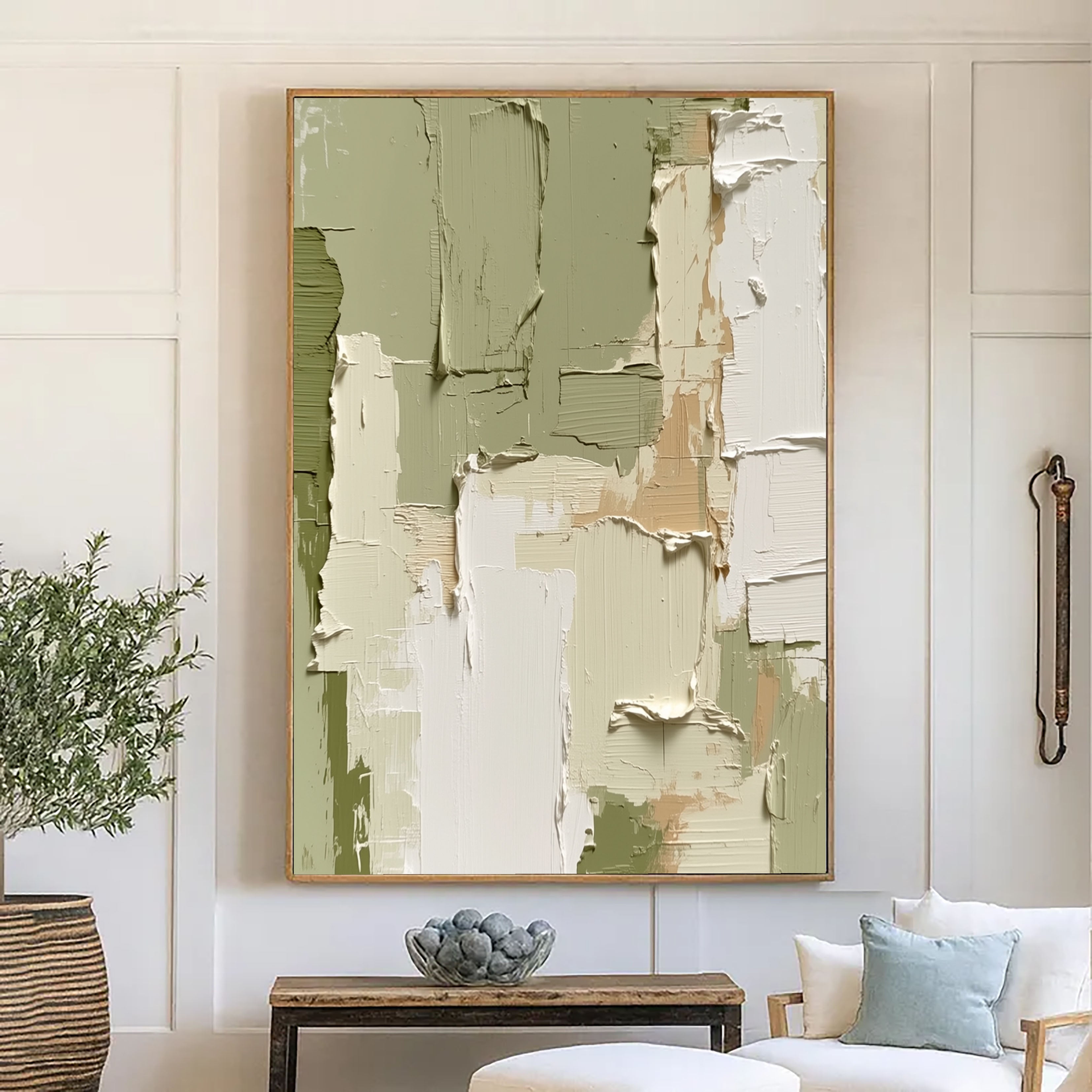 Textured Patchwork Layers | Sage Beige