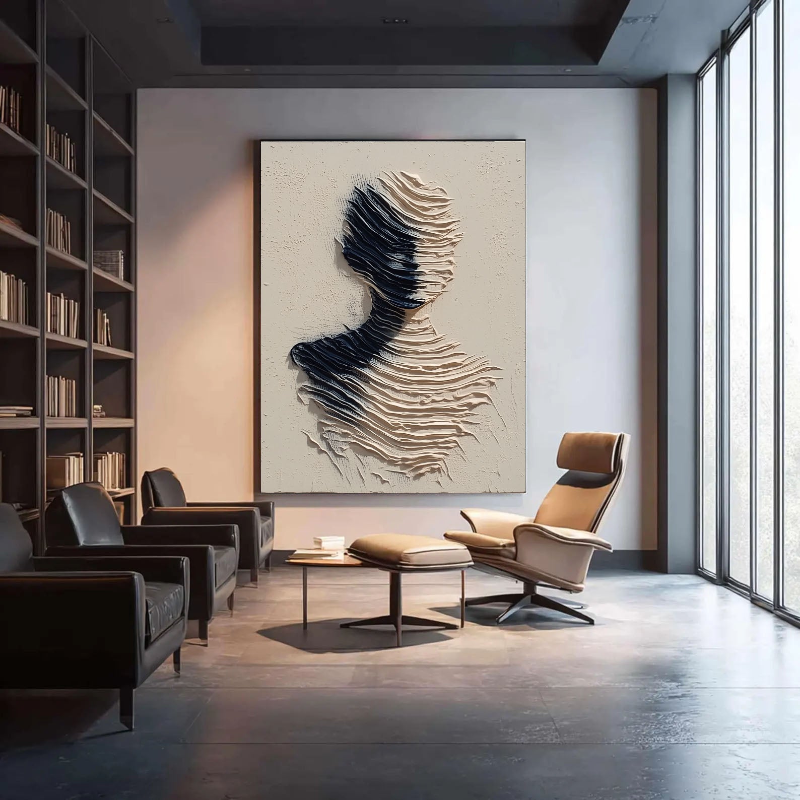 Textured Wavy Silhouette | Black Beige