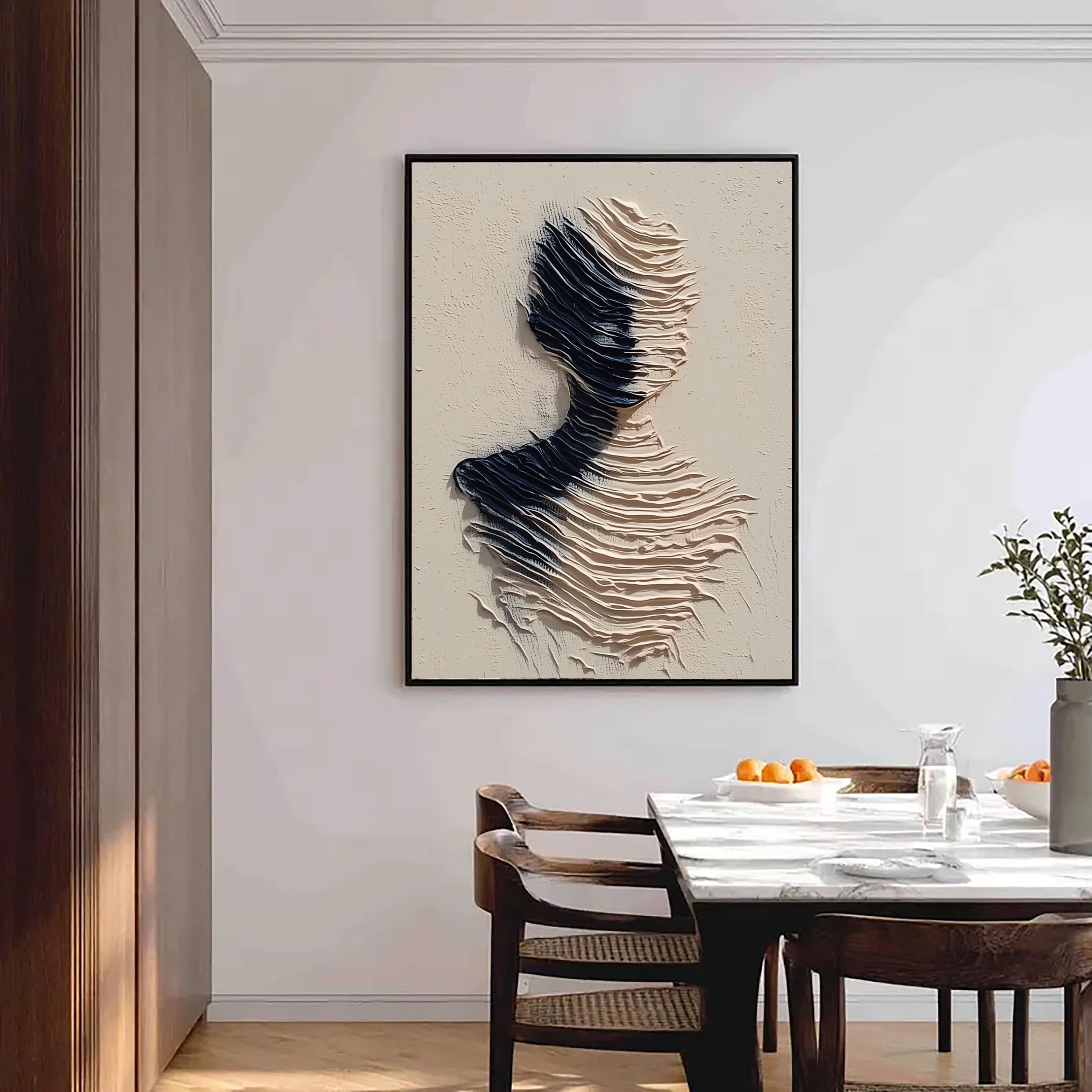 Textured Wavy Silhouette | Black Beige