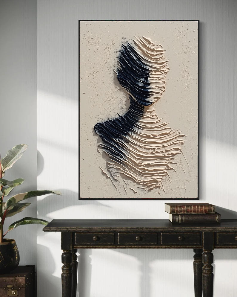 Textured Wavy Silhouette | Black Beige