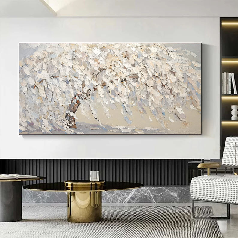 Gefrostetes Blätterdach flüstert | Weißer Baum