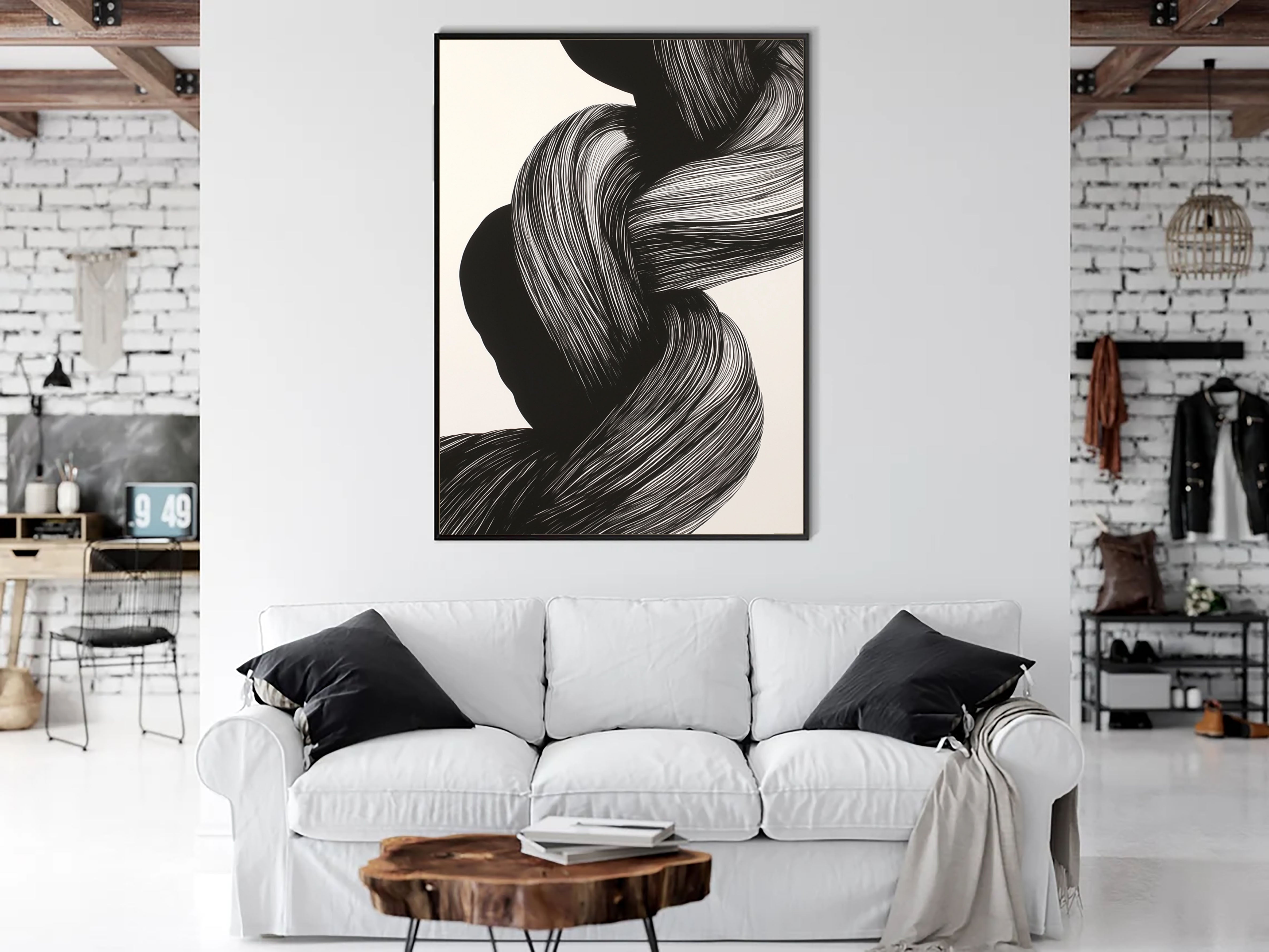 Textured Embrace Noir | Monochrome Flow