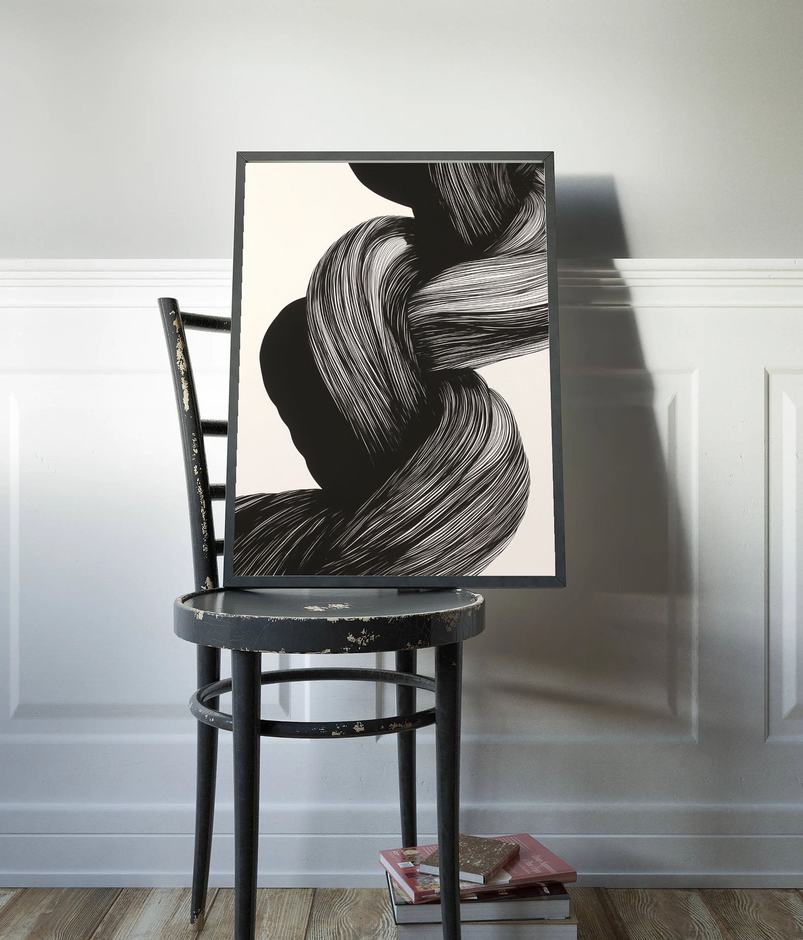 Textured Embrace Noir | Monochrome Flow