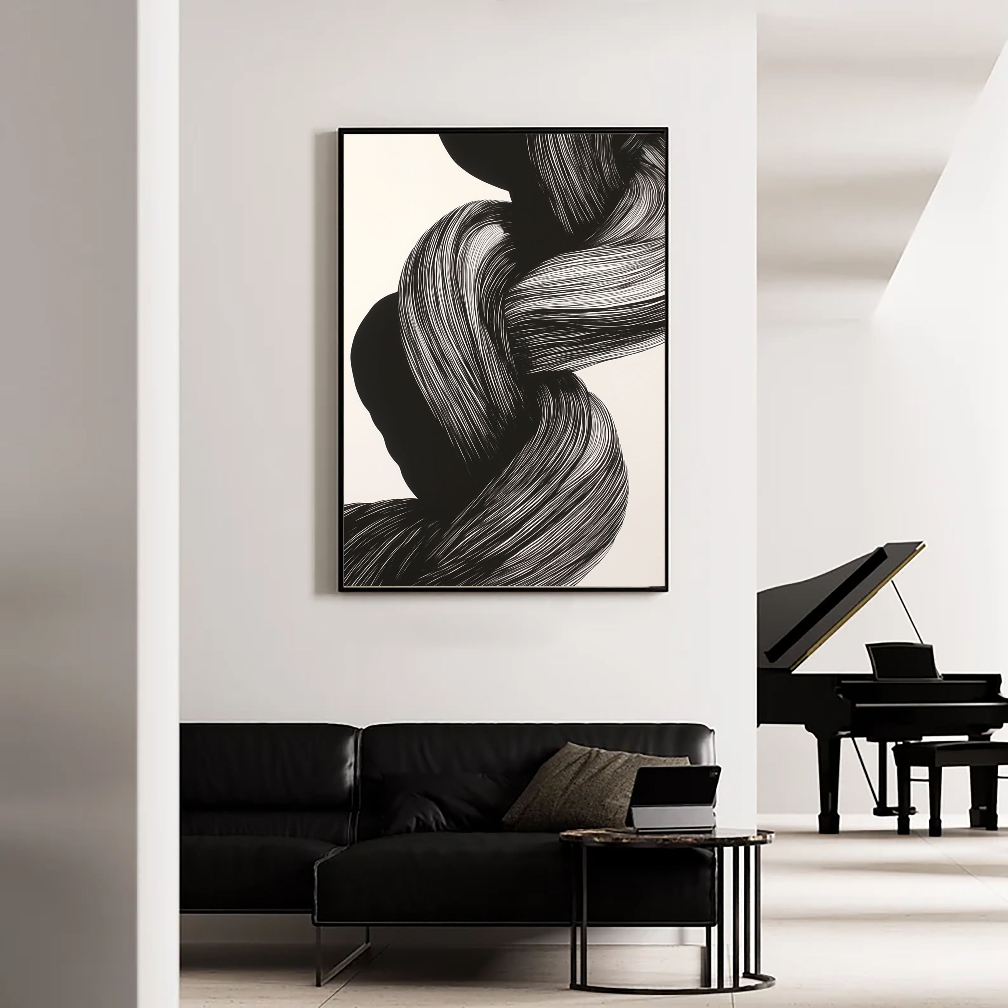 Textured Embrace Noir | Monochrome Flow