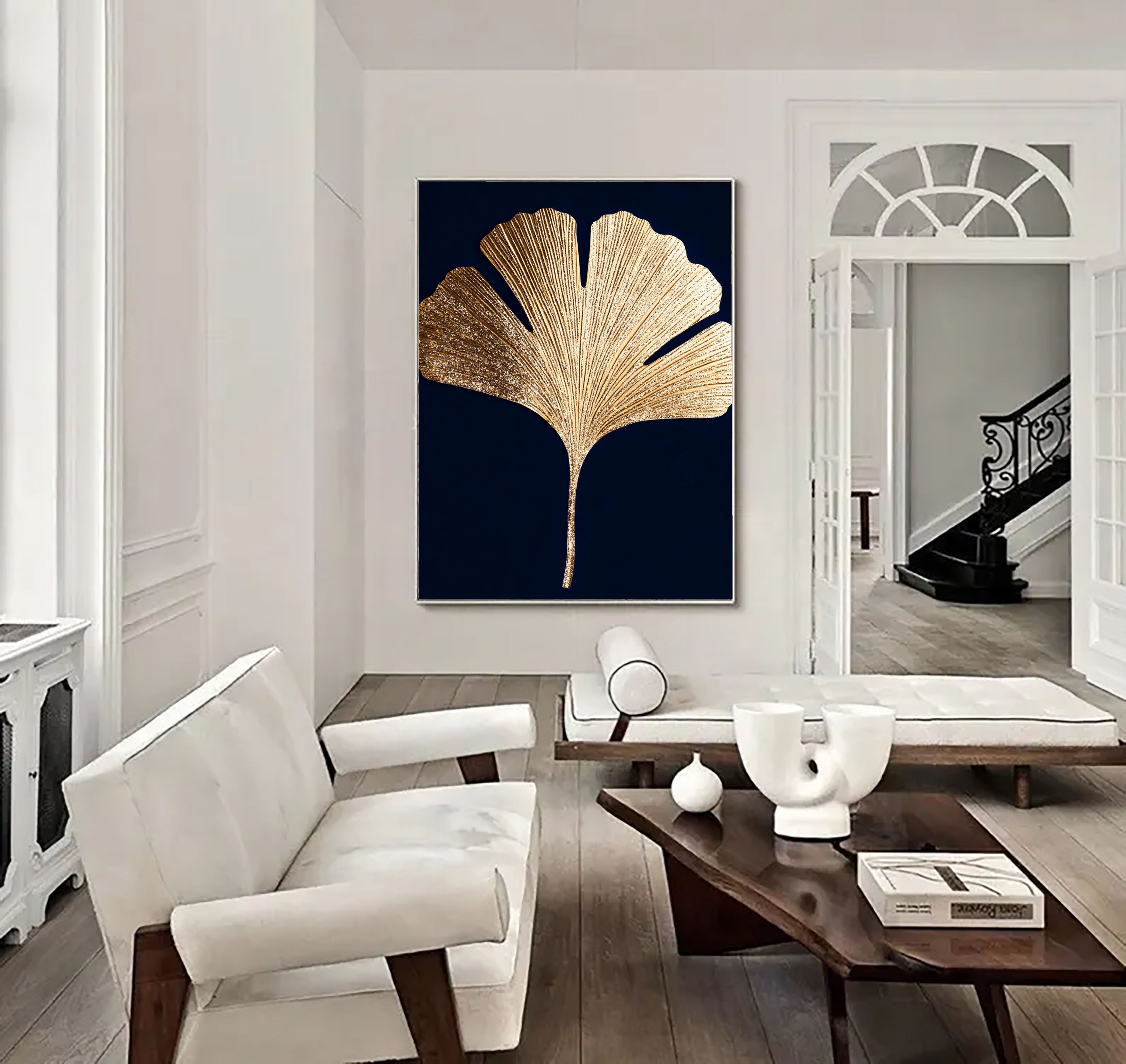 Textured Ginkgo Glow | Gold Leaf