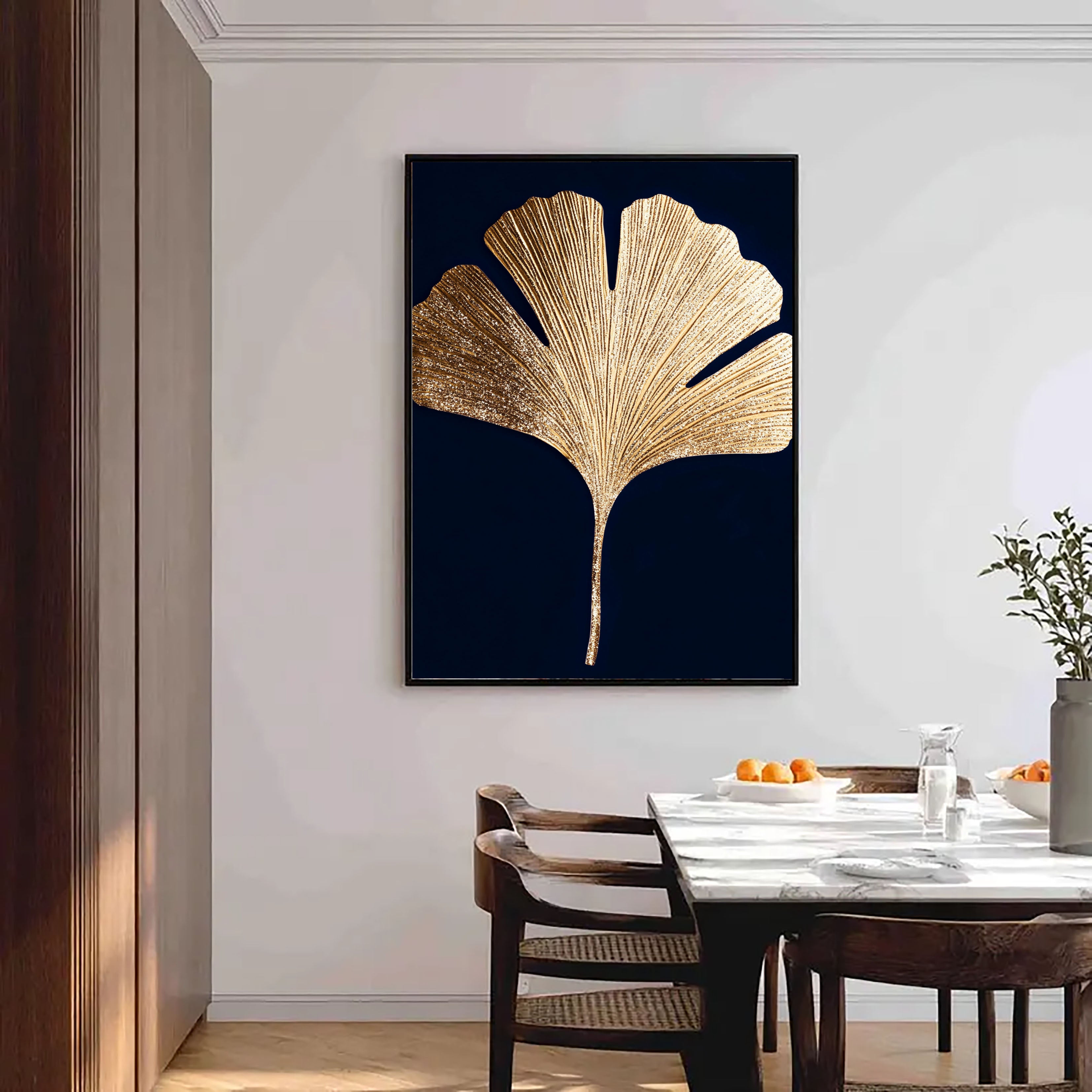 Textured Ginkgo Glow | Gold Leaf