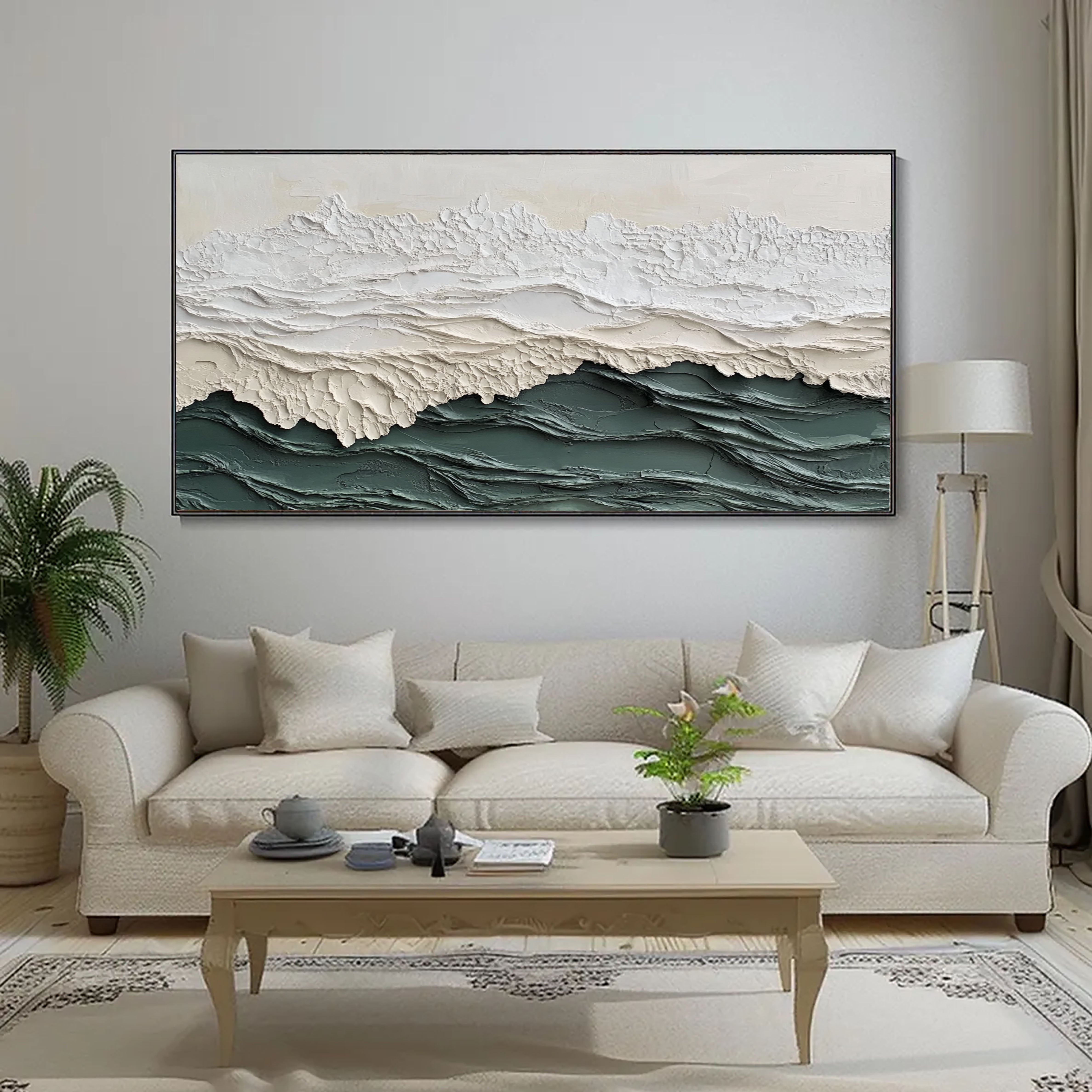 Textured Coastal Crest | Ocean Hues