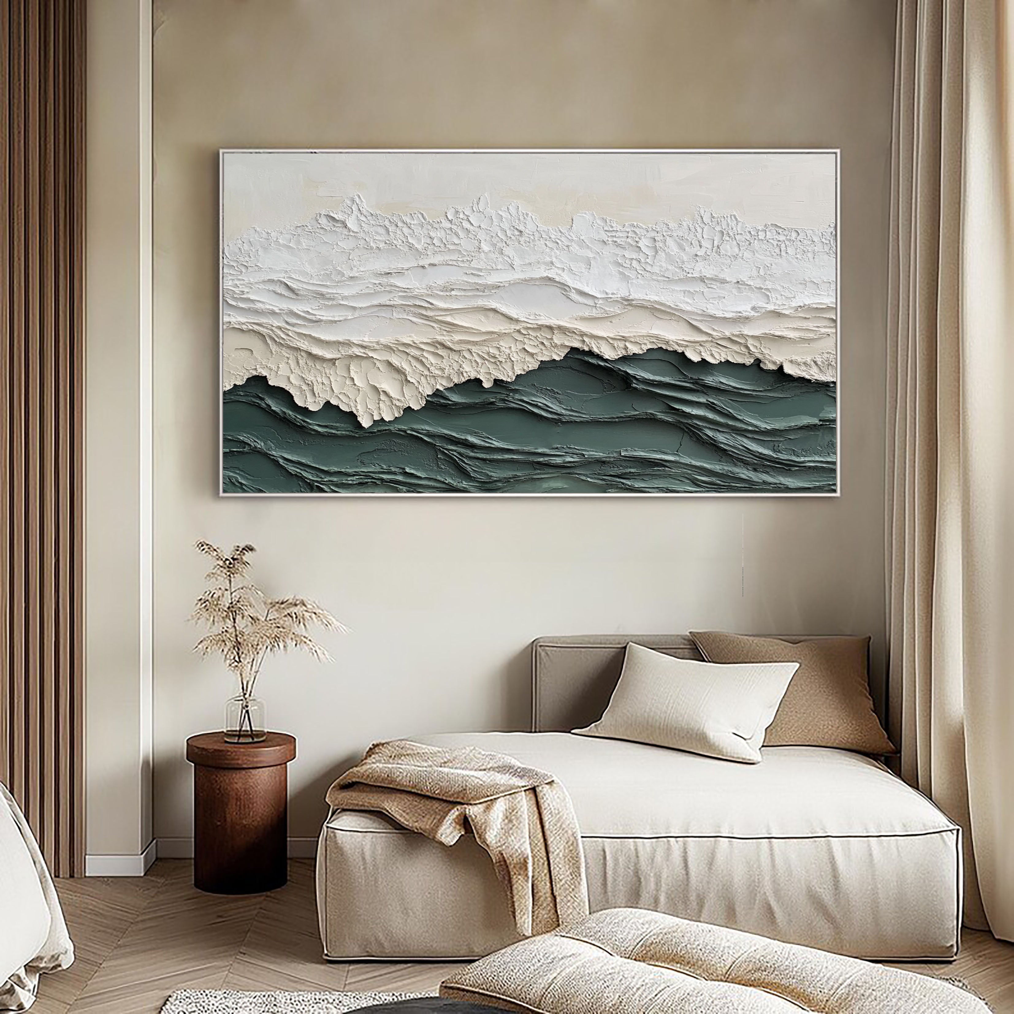 Textured Coastal Crest | Ocean Hues
