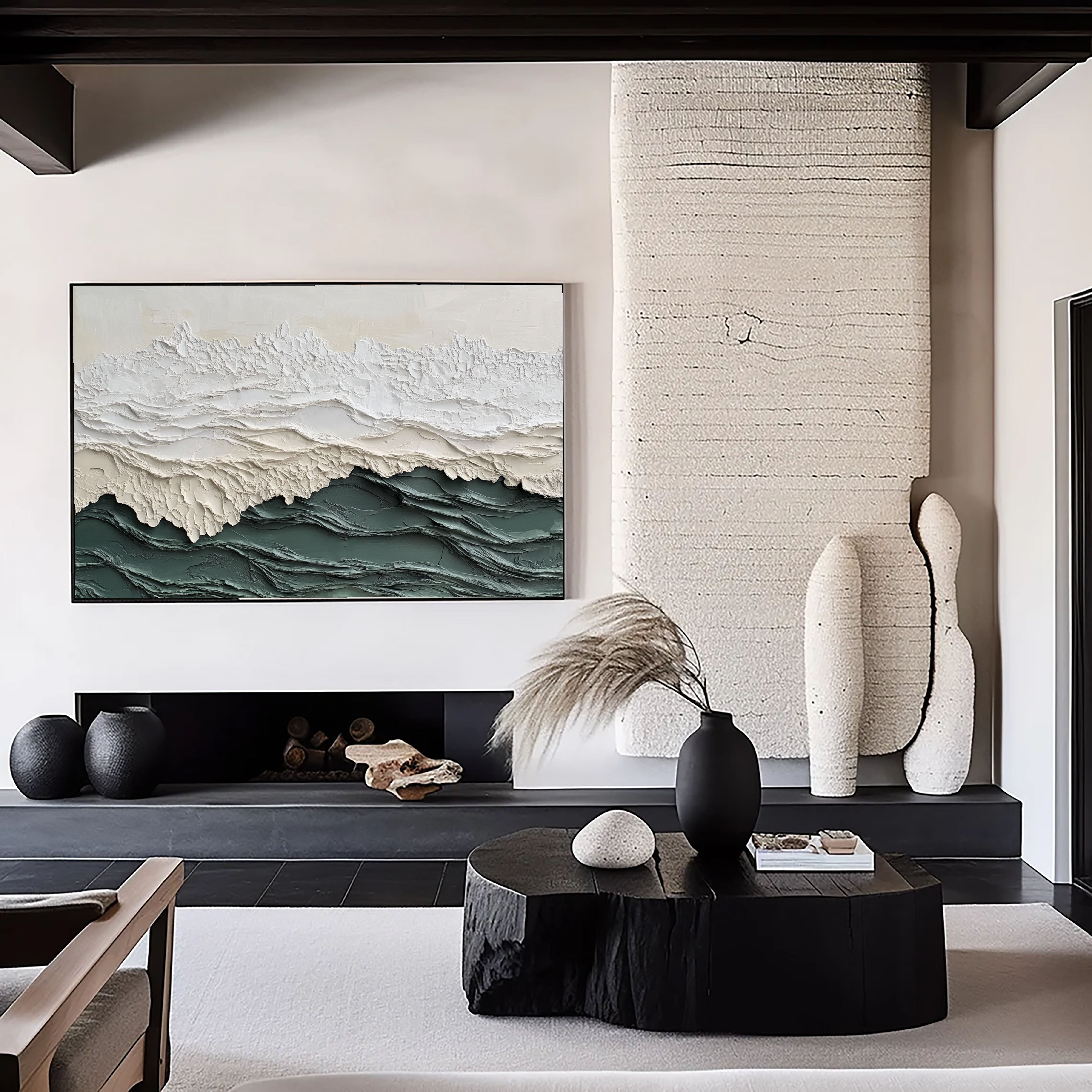 Textured Coastal Crest | Ocean Hues