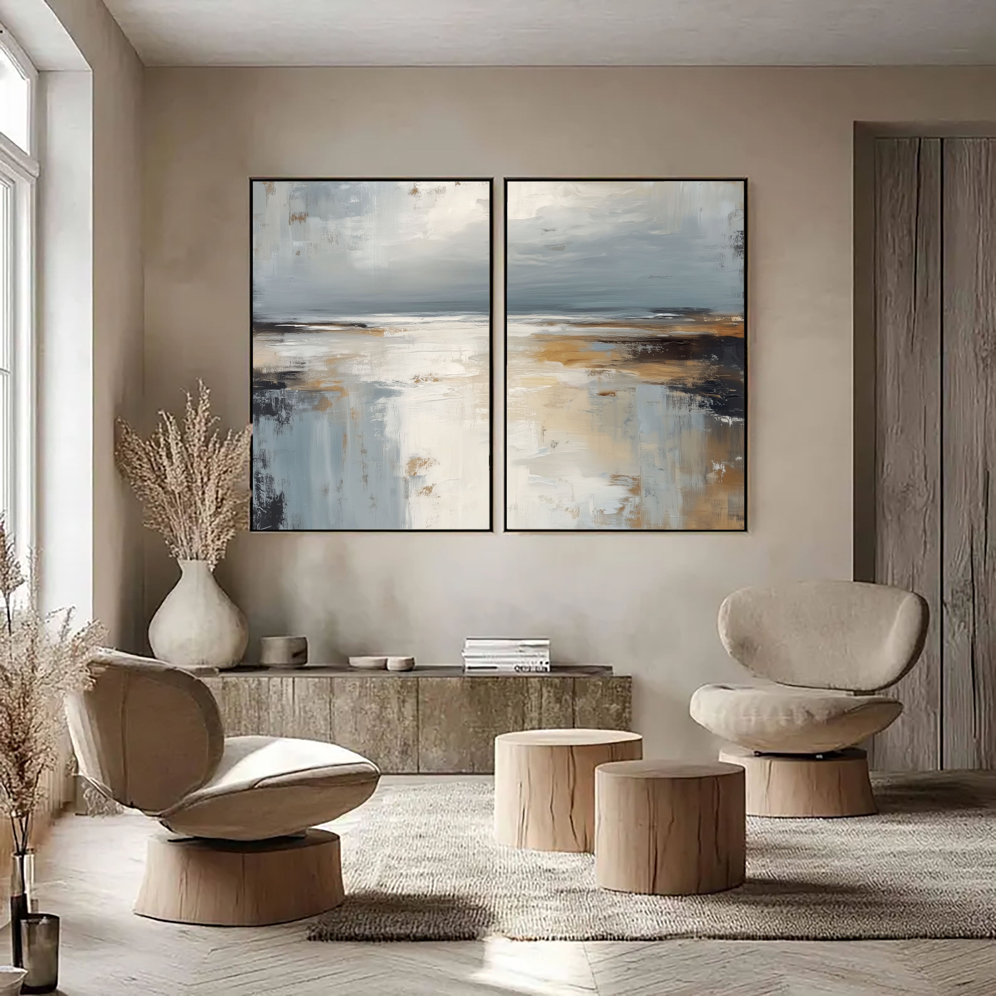 Textured Abstract Horizon | Soft Tones