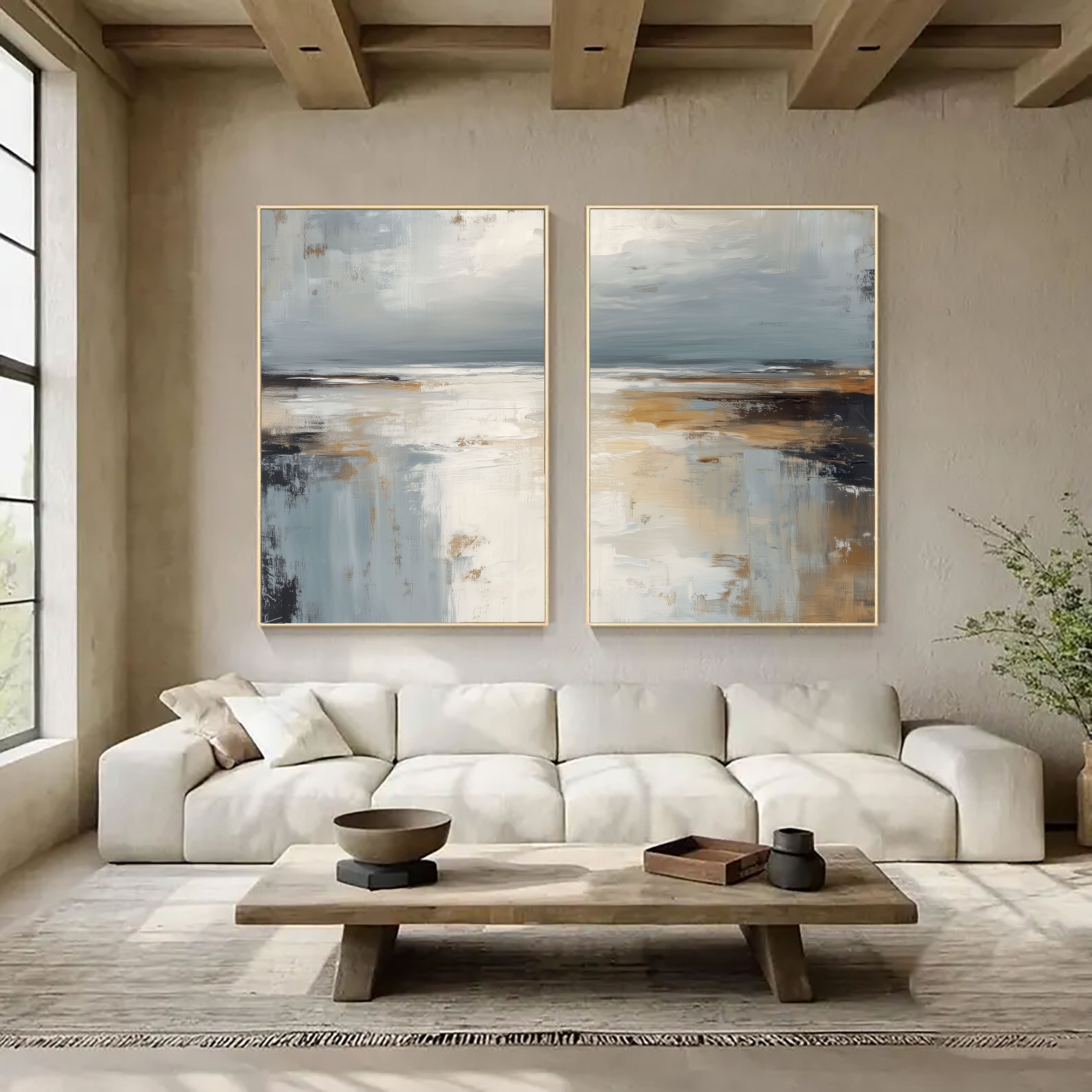 Textured Abstract Horizon | Soft Tones