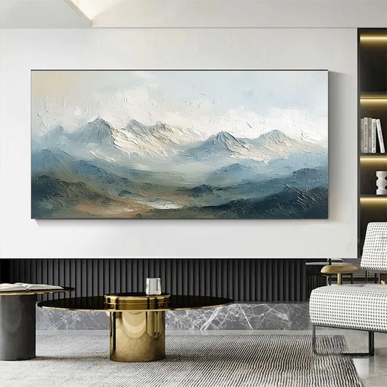 Textured Alpine Peaks | Misty Horizons