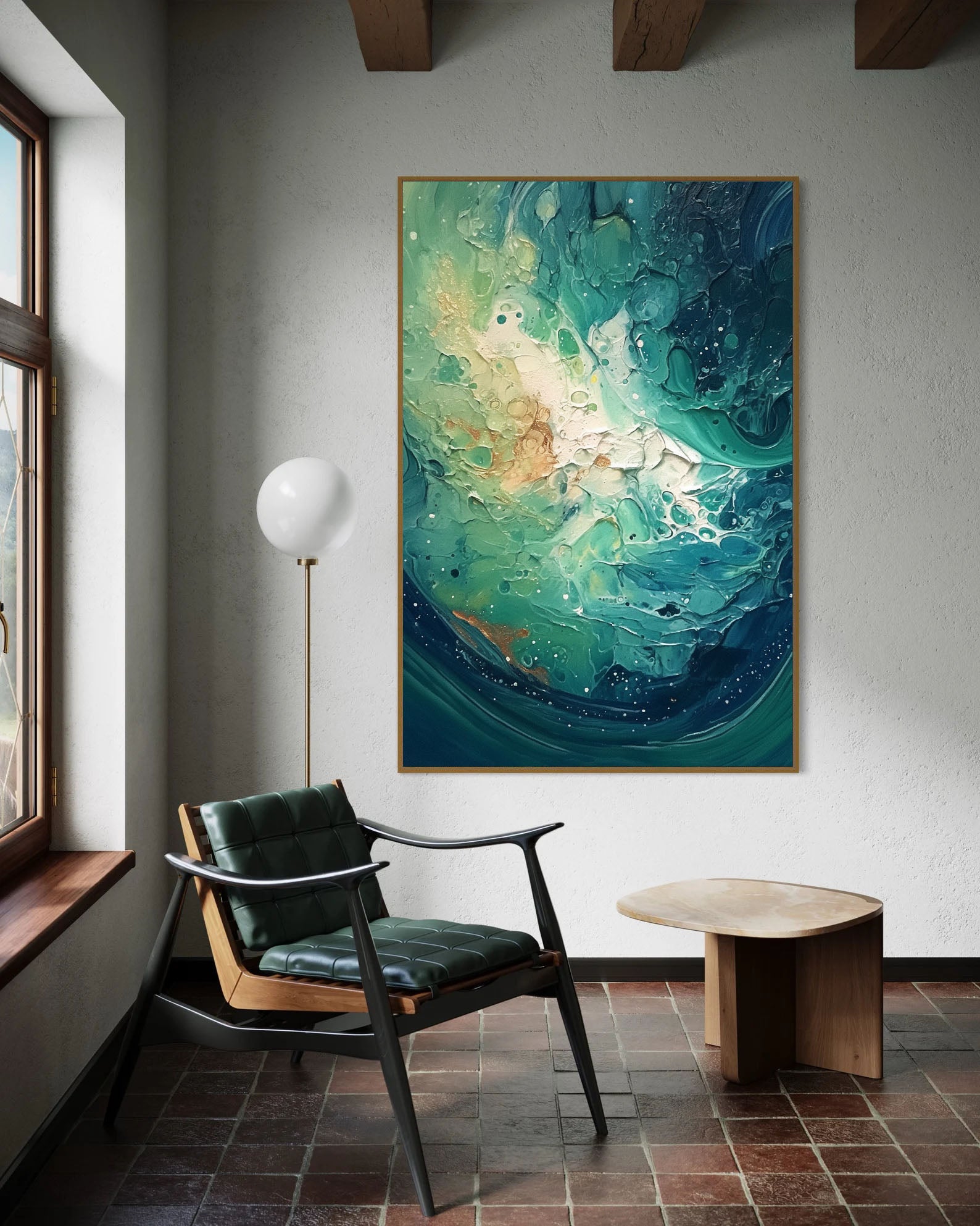 Textured Cosmic Tide | Emerald Nebula