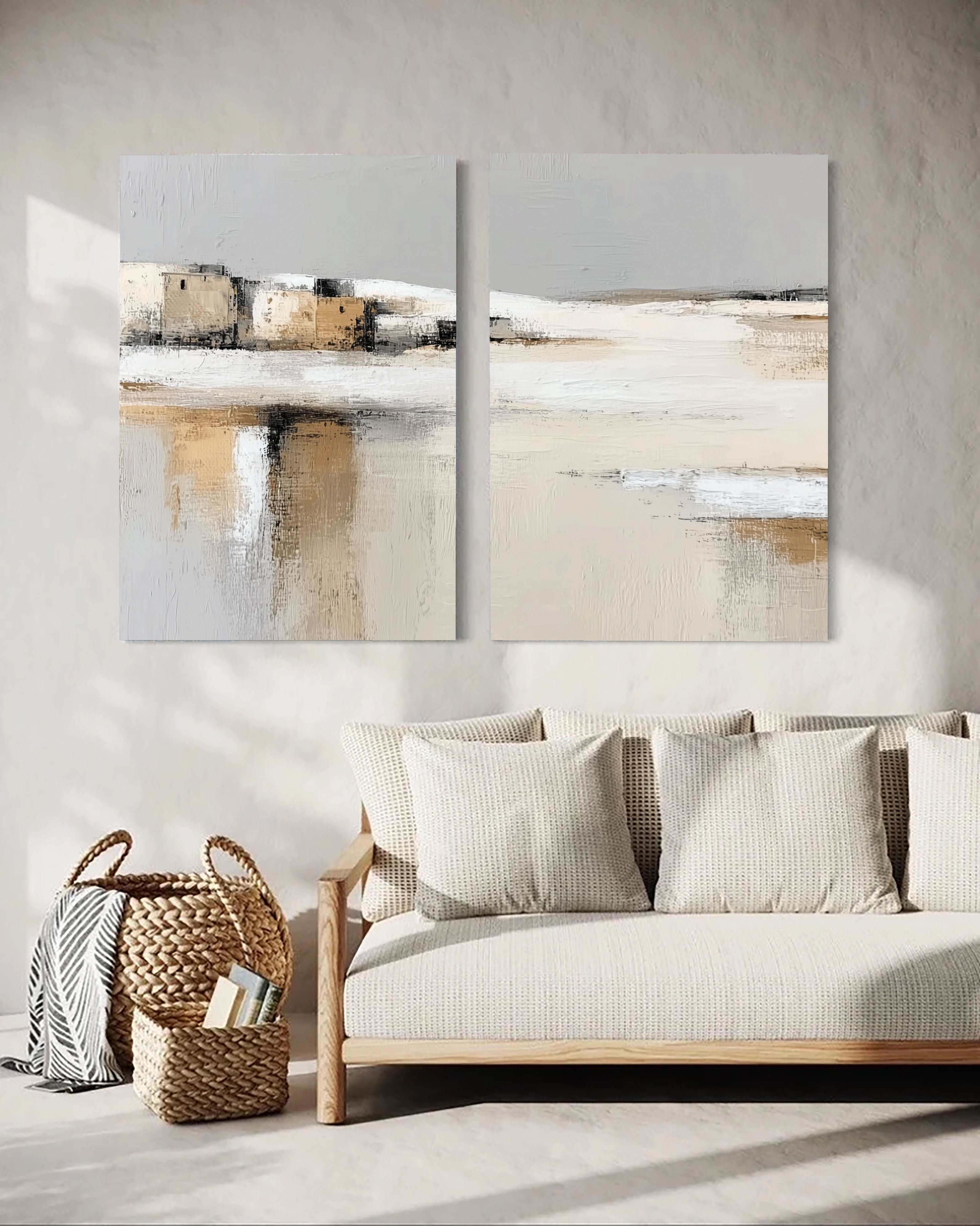 Minimalist Coastal Landscape | Beige Tones