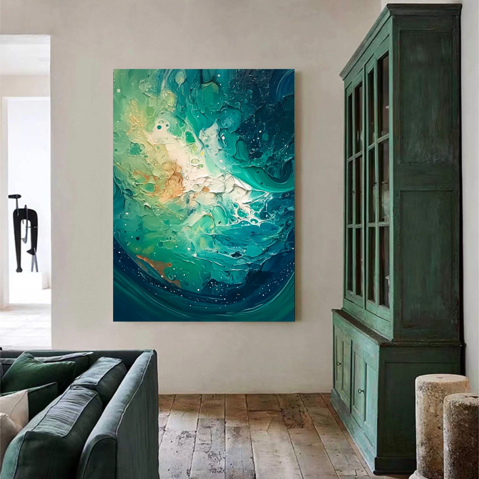 Textured Cosmic Tide | Emerald Nebula