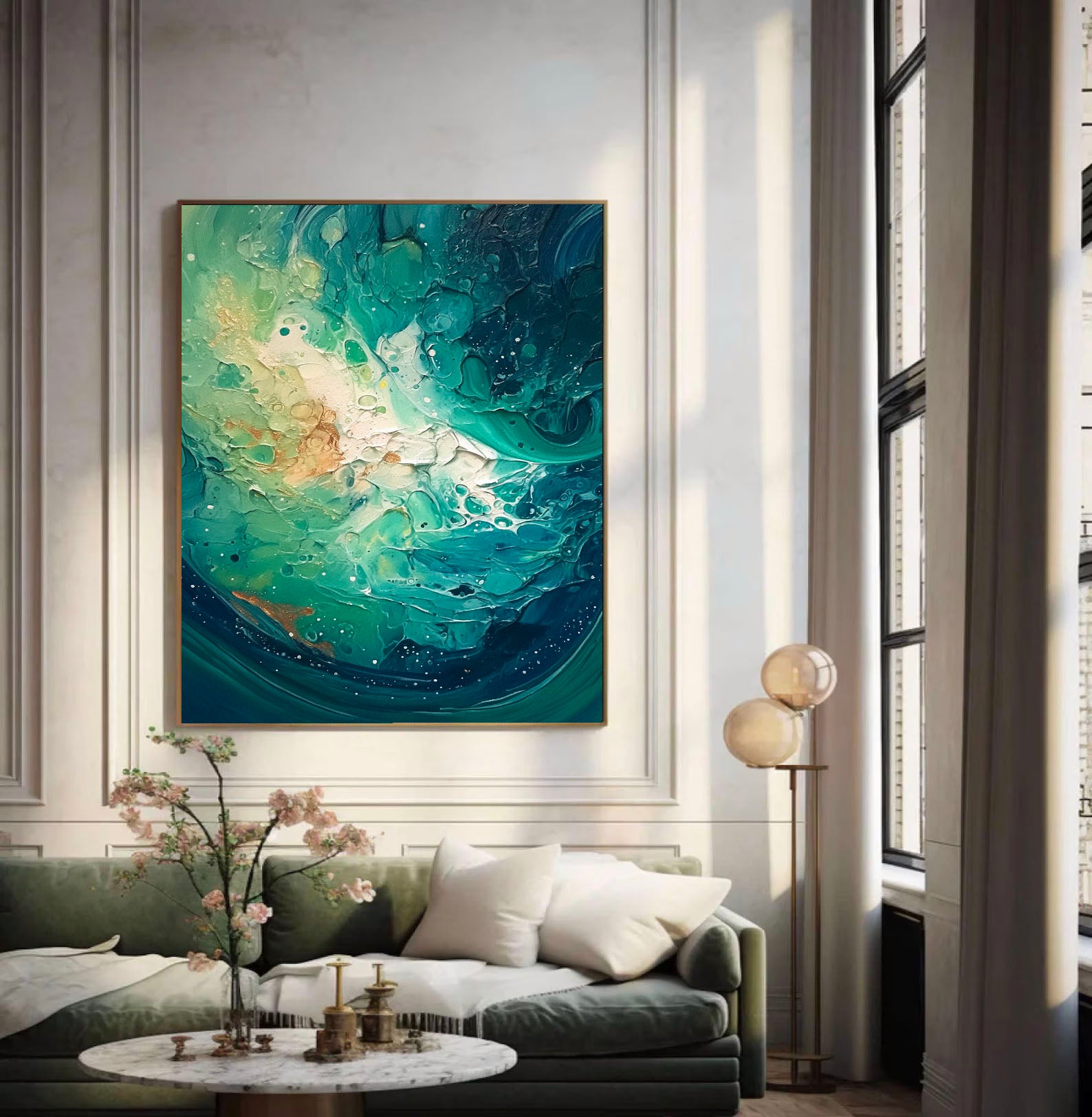 Textured Cosmic Tide | Emerald Nebula