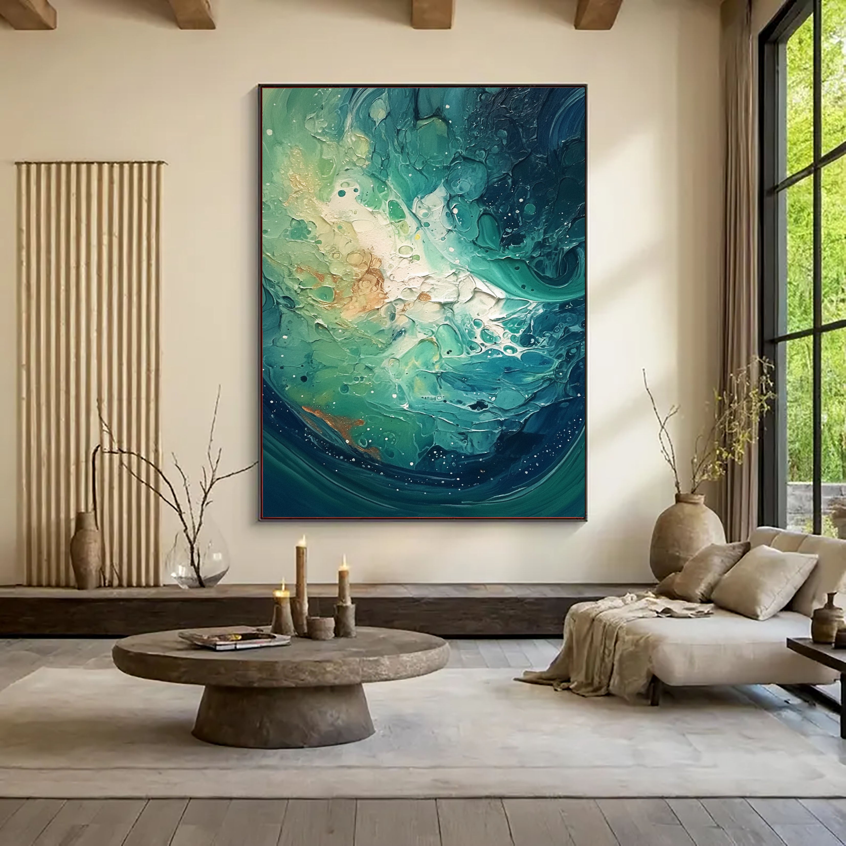 Textured Cosmic Tide | Emerald Nebula