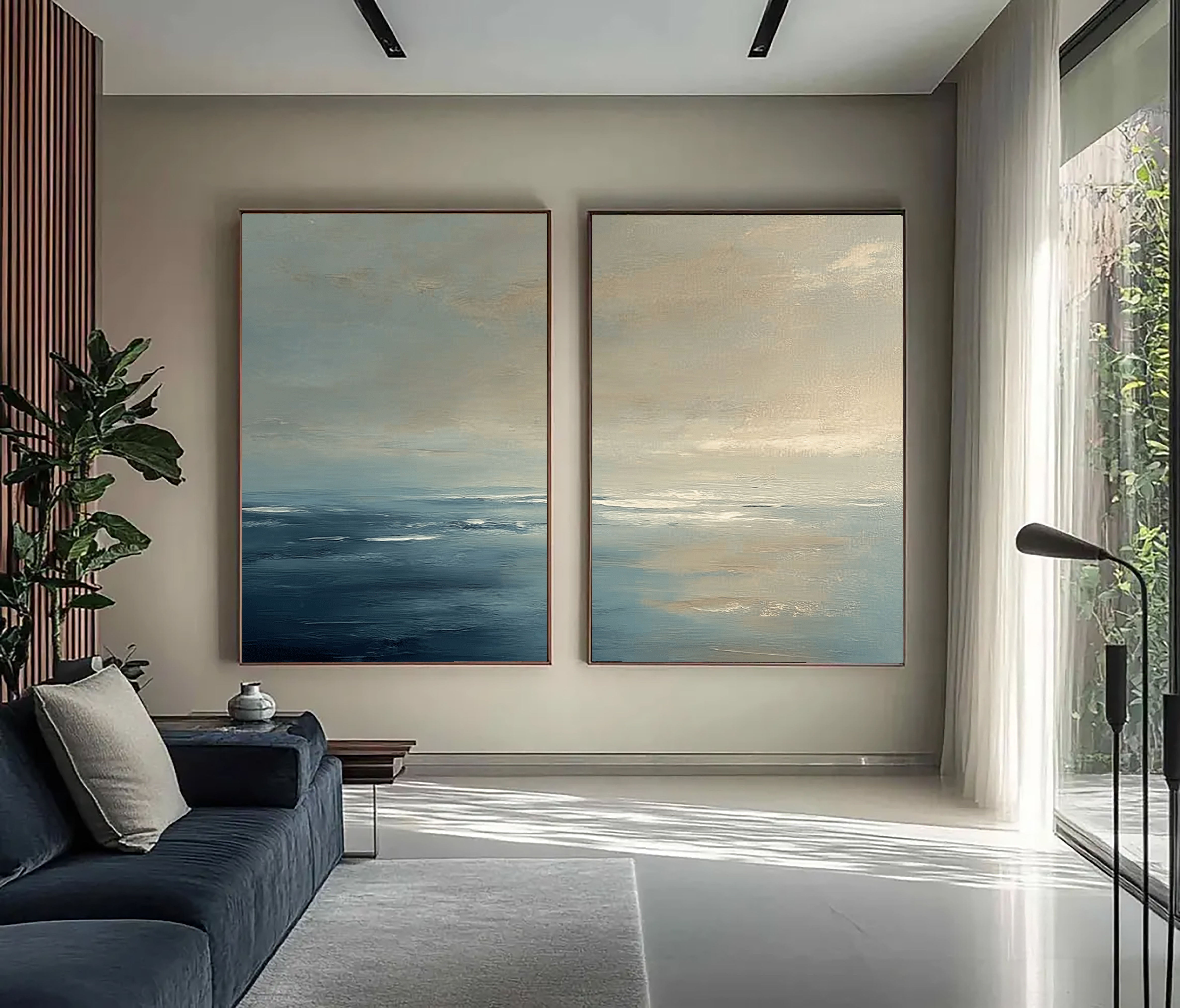 Serene Ocean Horizon | Blue Grey