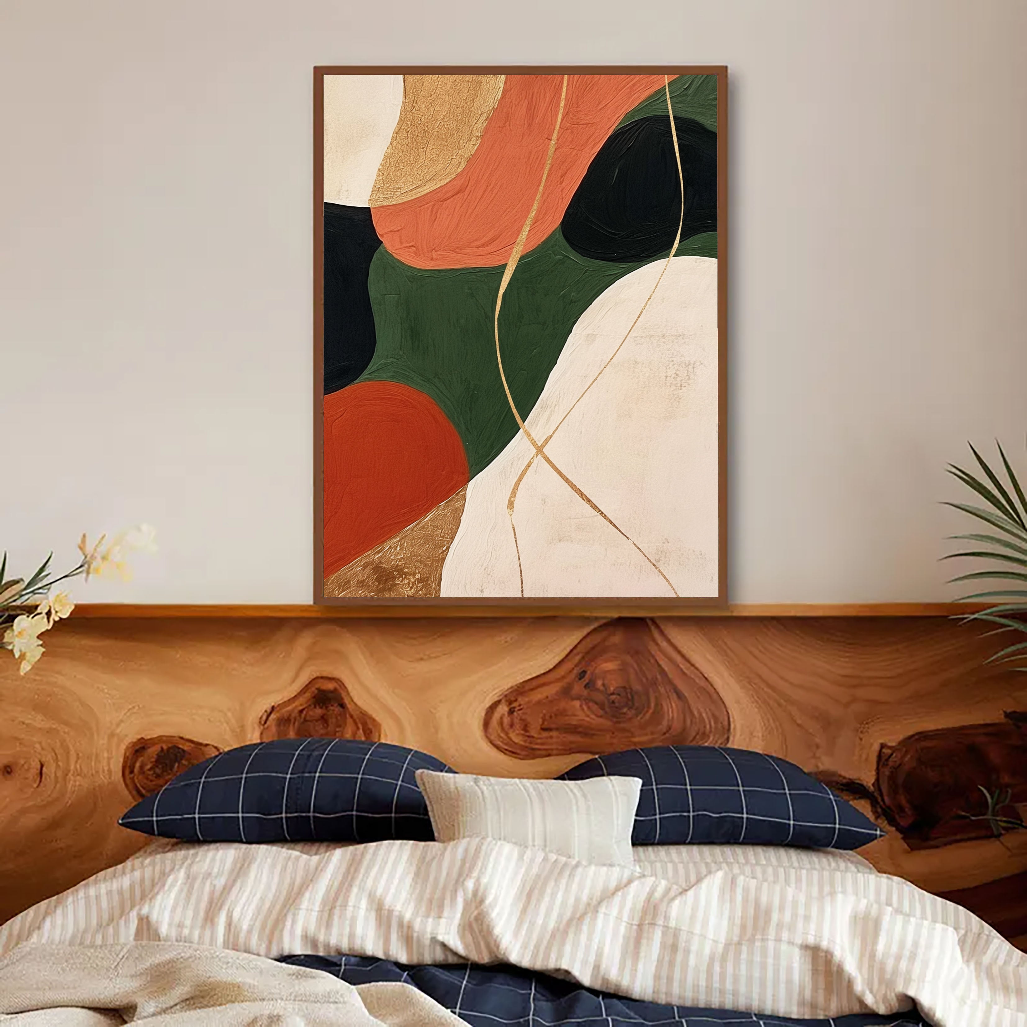 Textured Earthy Curves | Gold Streaks