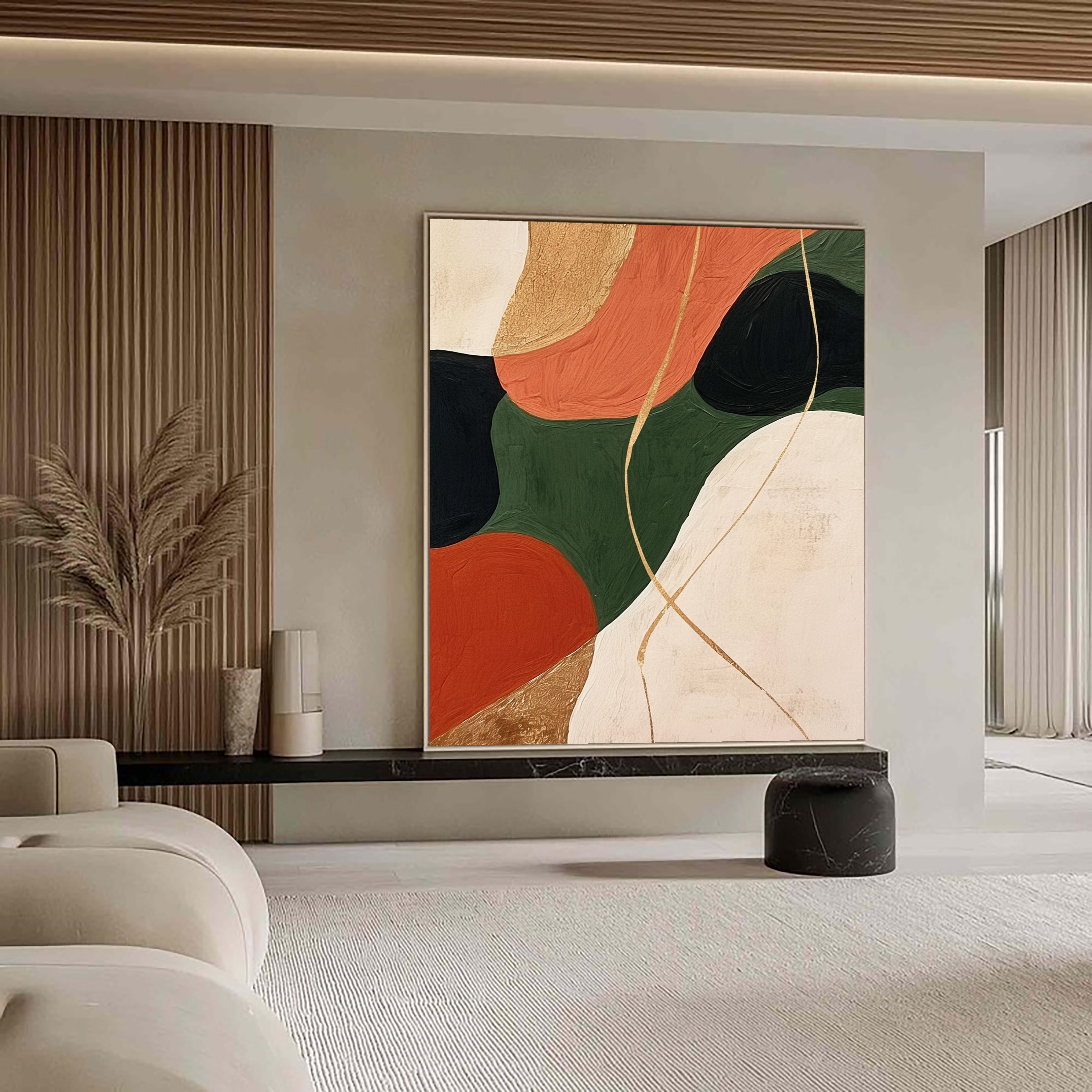 Textured Earthy Curves | Gold Streaks