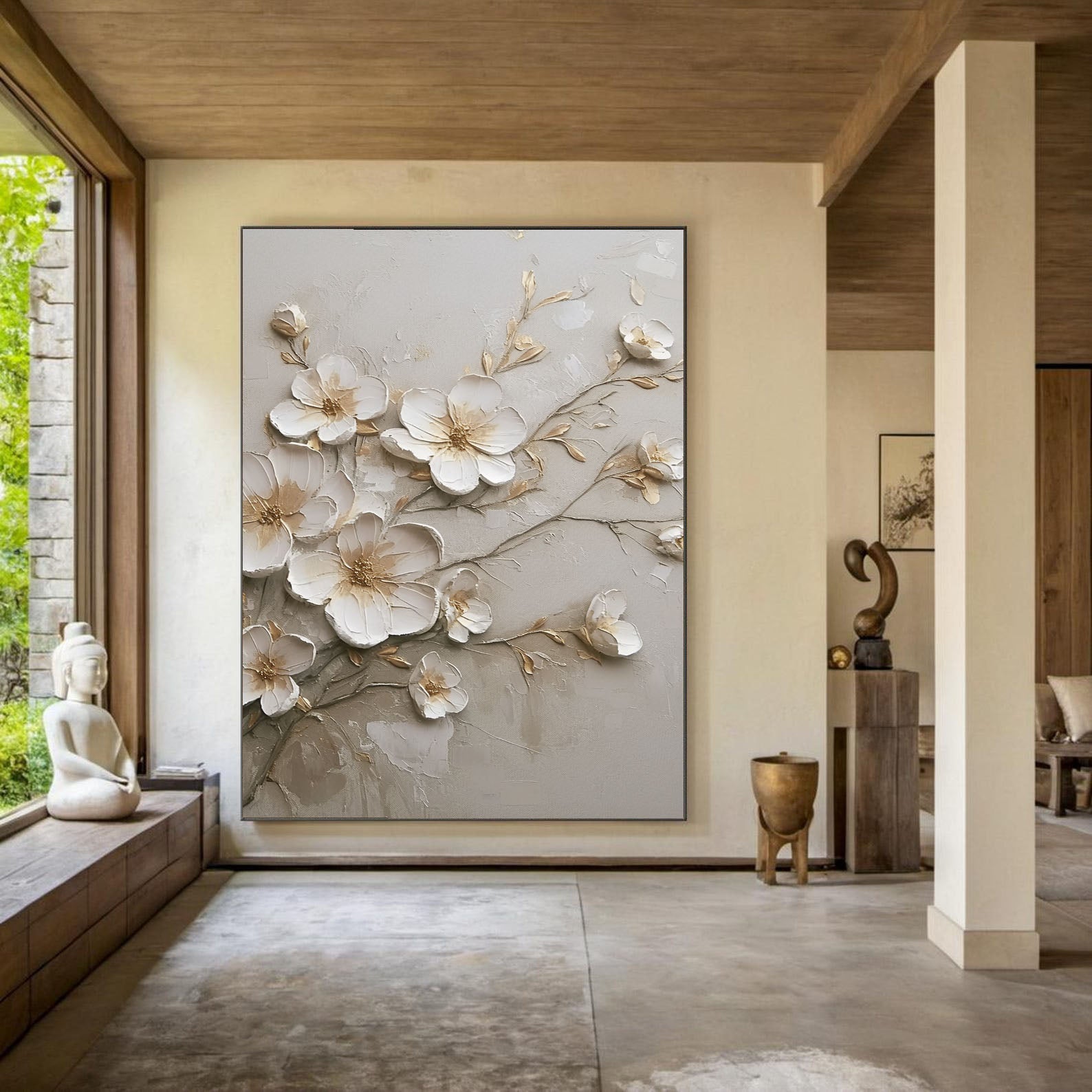 Textured Petal Grace | Ivory Blooms