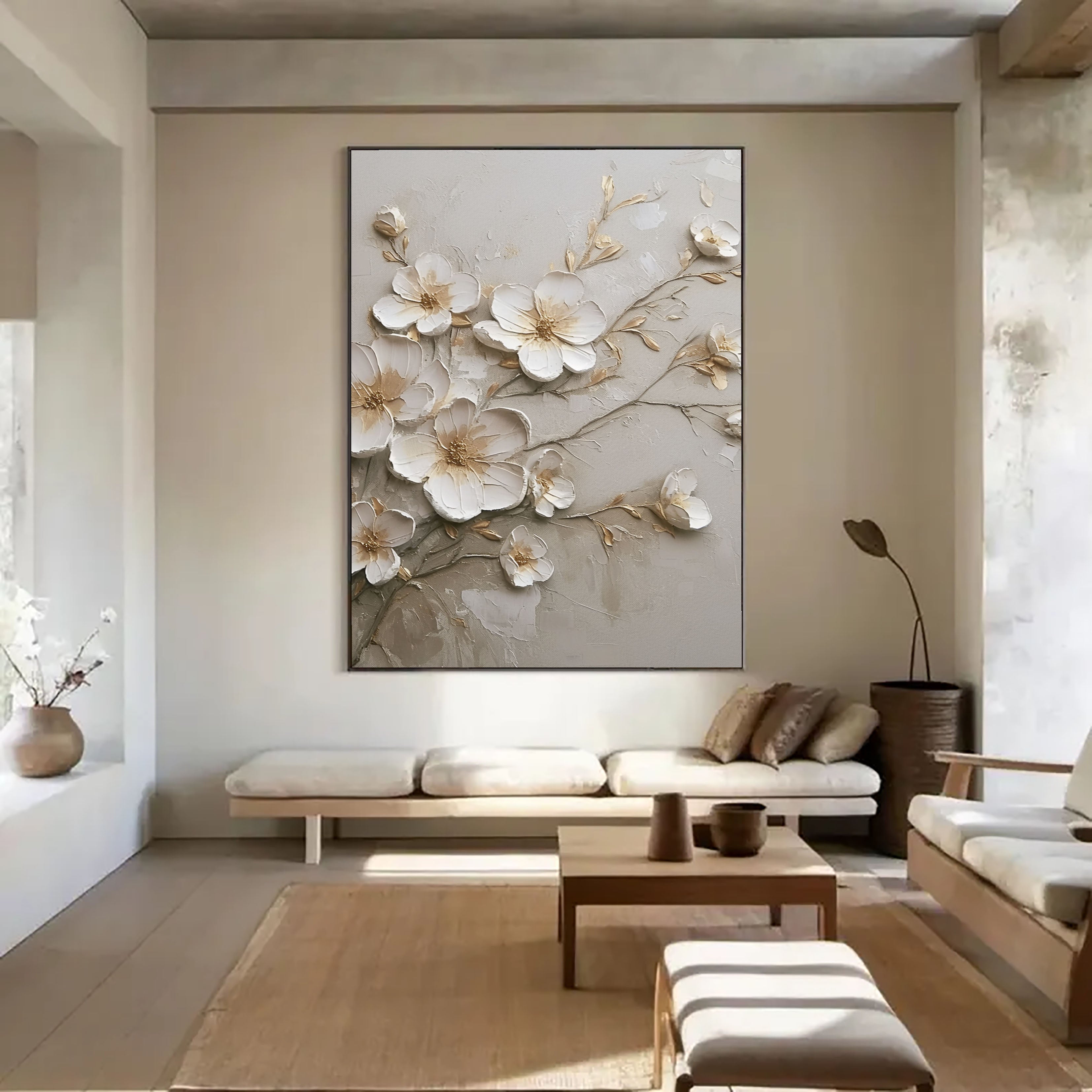 Textured Petal Grace | Ivory Blooms