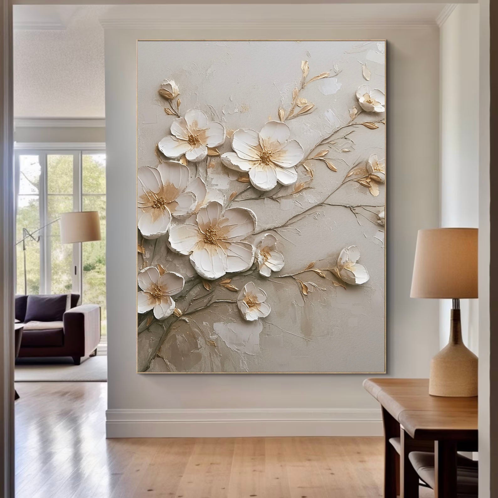 Textured Petal Grace | Ivory Blooms