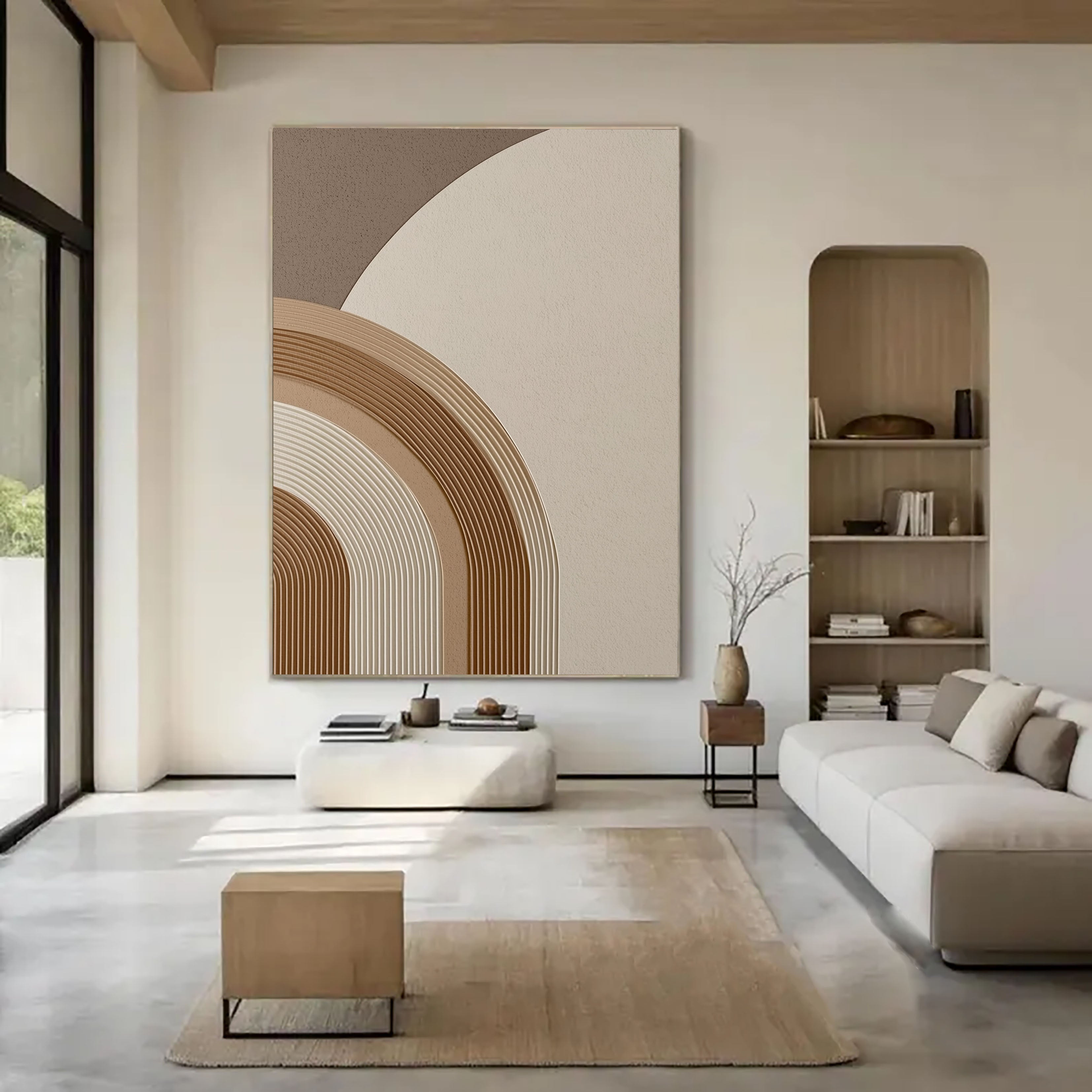 Strukturierte Gewölbeschichten | Taupe Creme