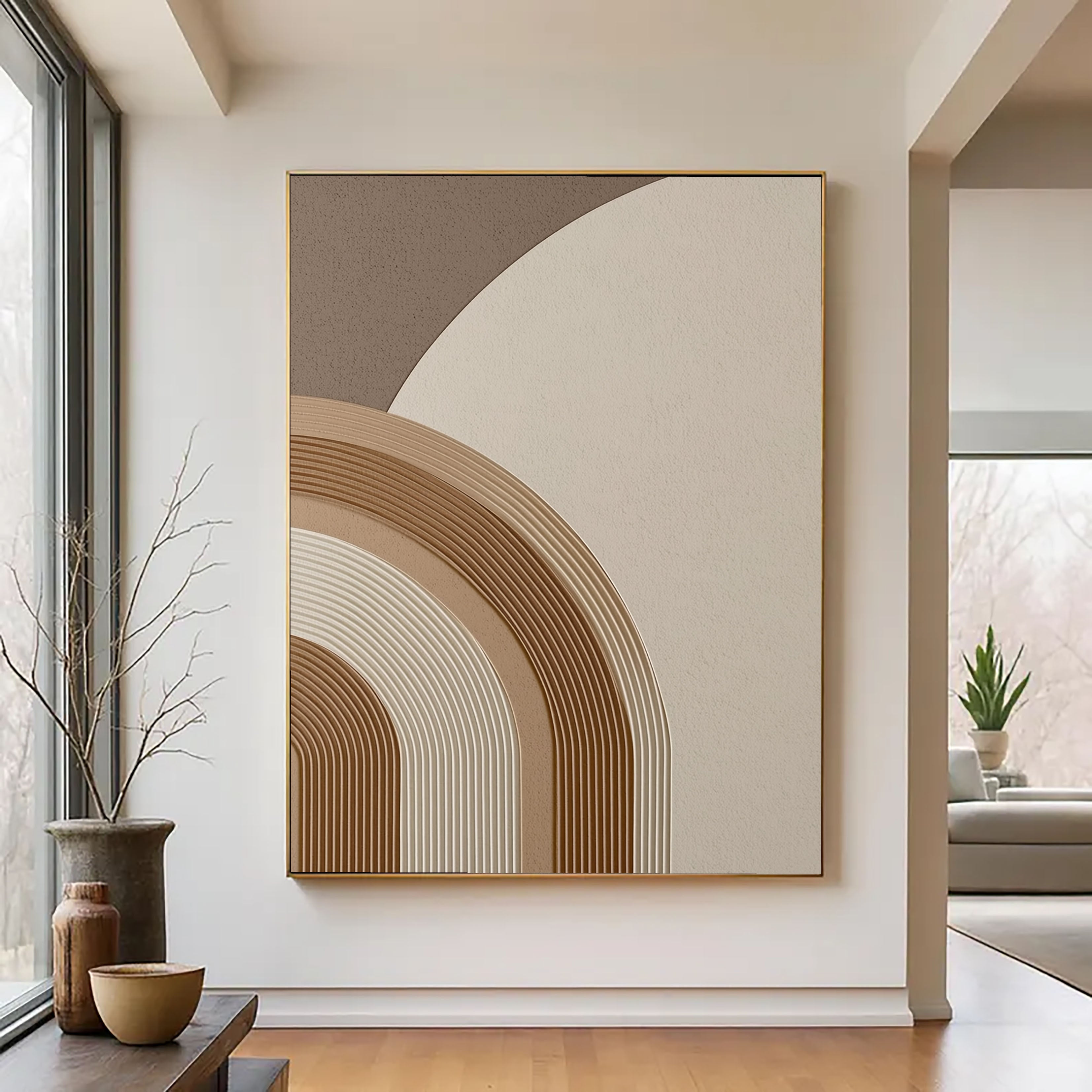 Strukturierte Gewölbeschichten | Taupe Creme