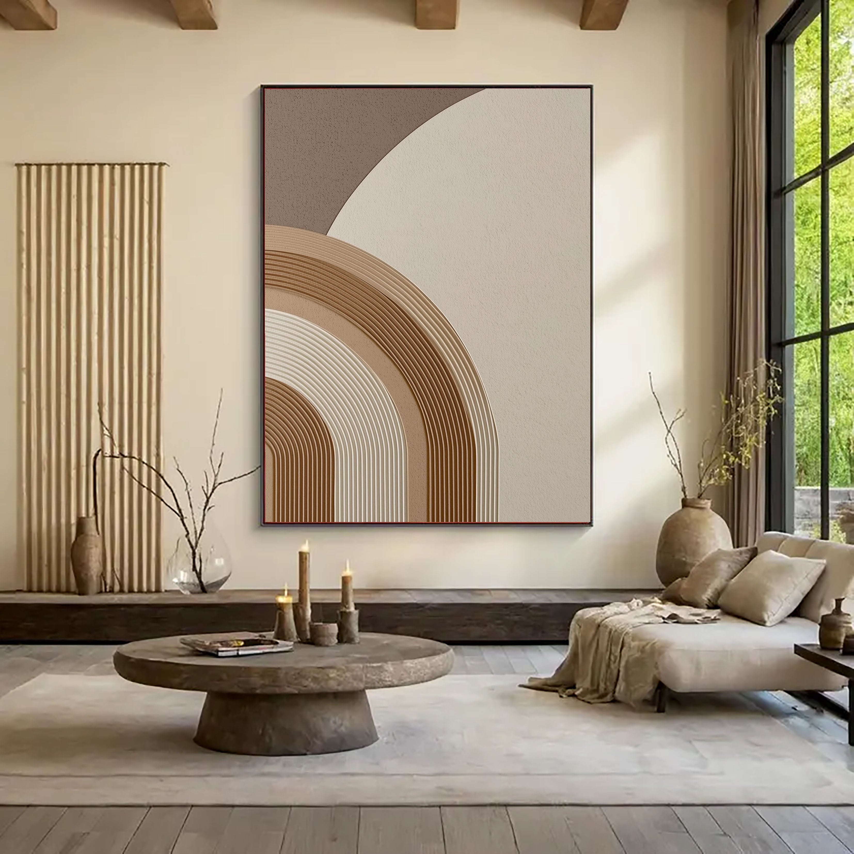 Strukturierte Gewölbeschichten | Taupe Creme