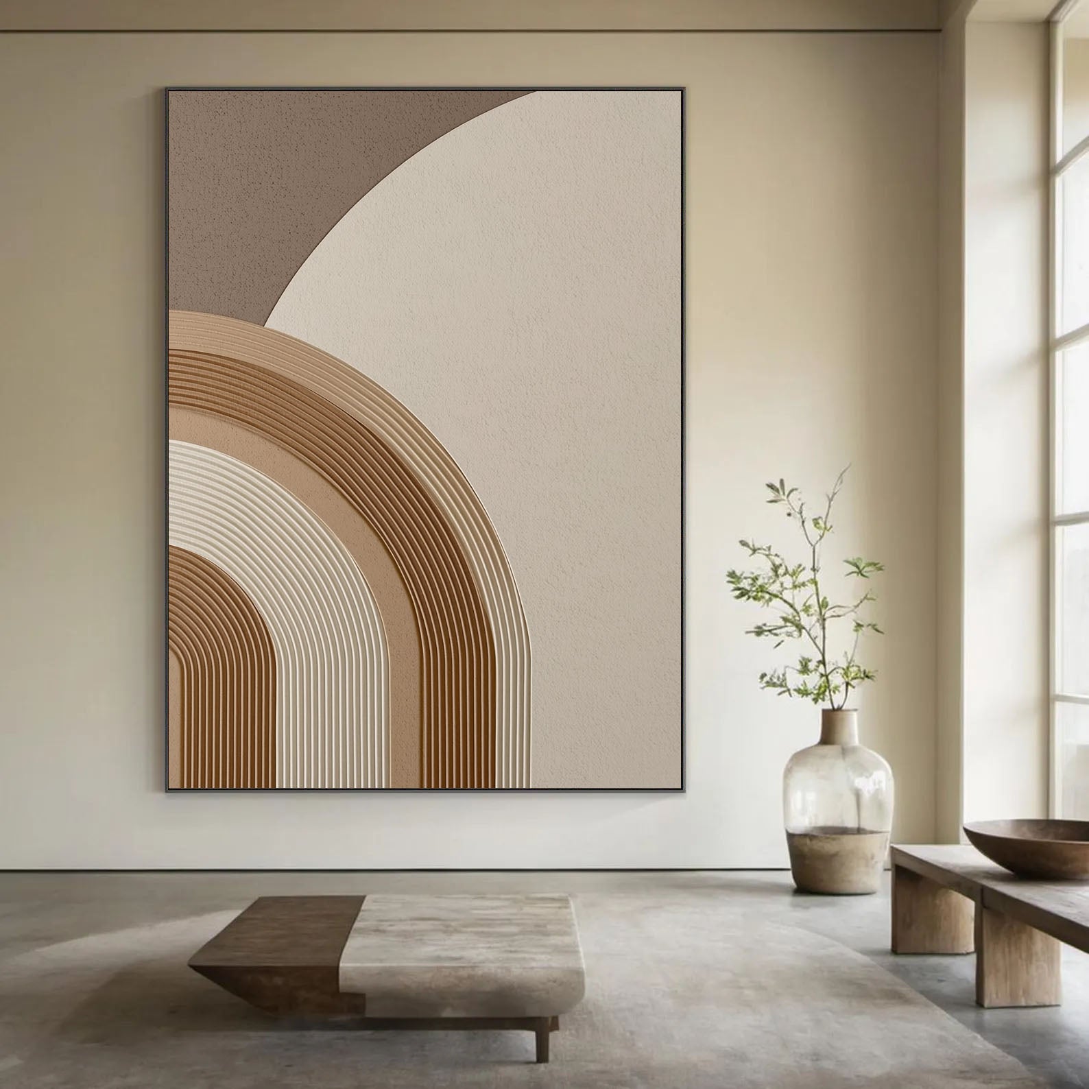 Strukturierte Gewölbeschichten | Taupe Creme