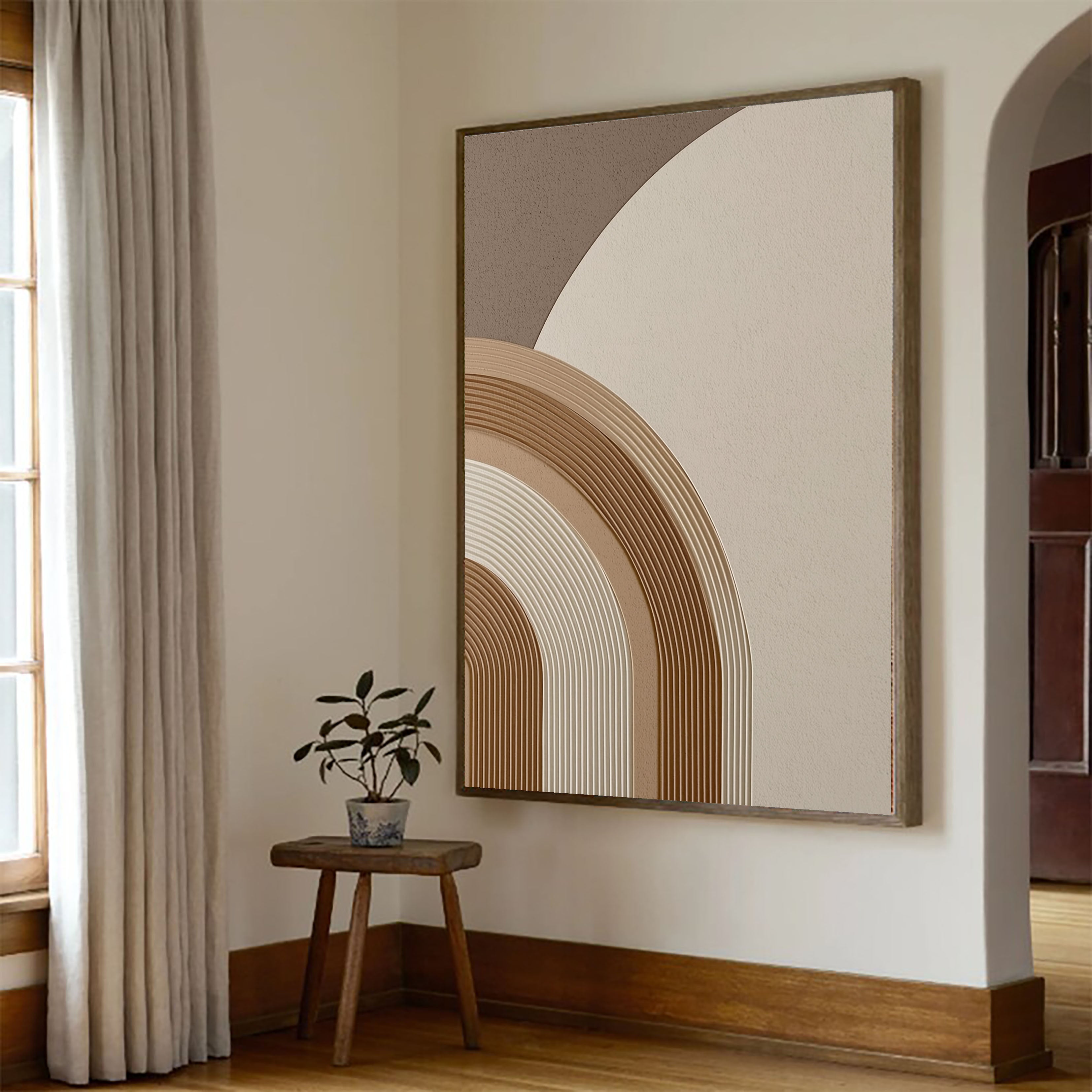Strukturierte Gewölbeschichten | Taupe Creme