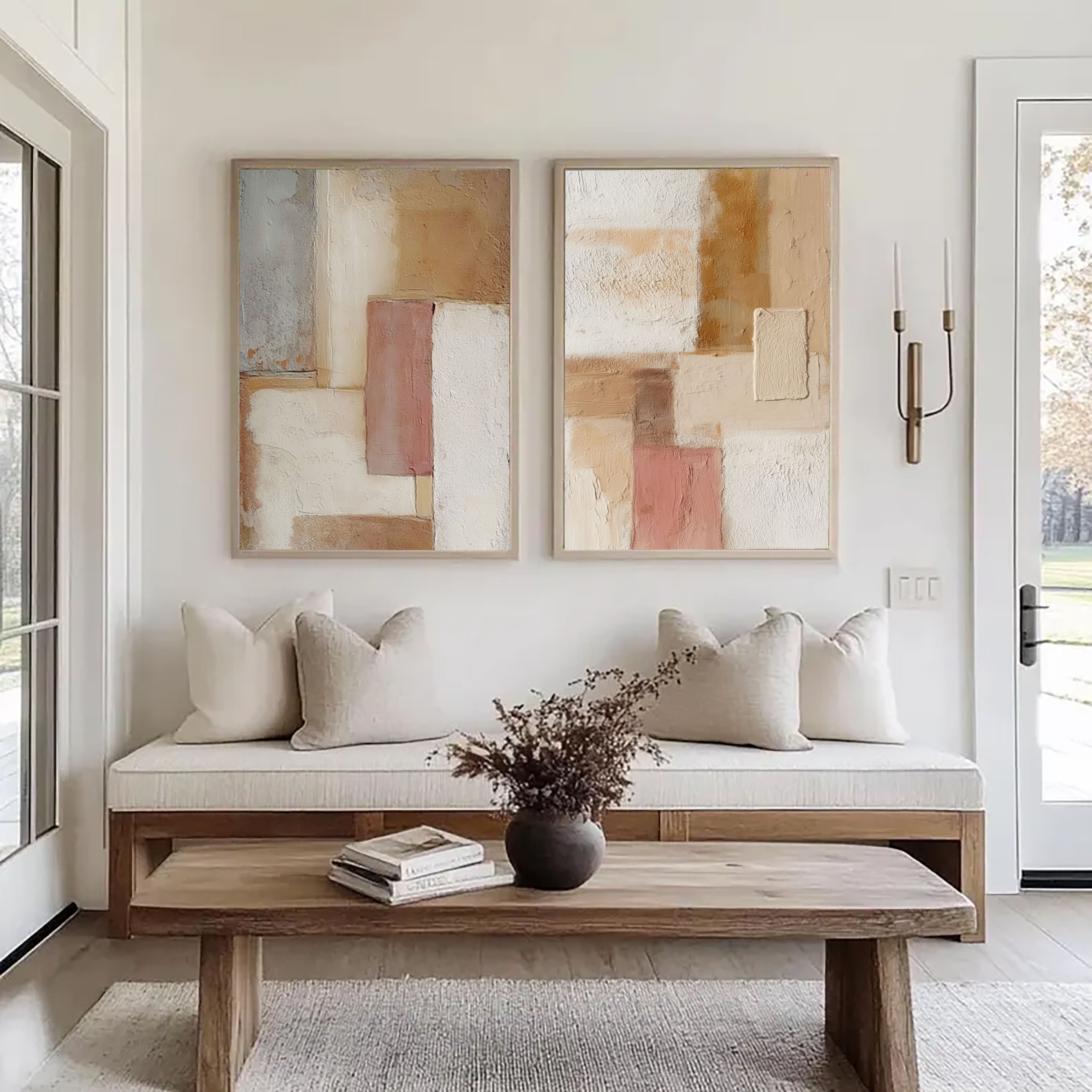 Textured Geometric Harmony | Earth Tones