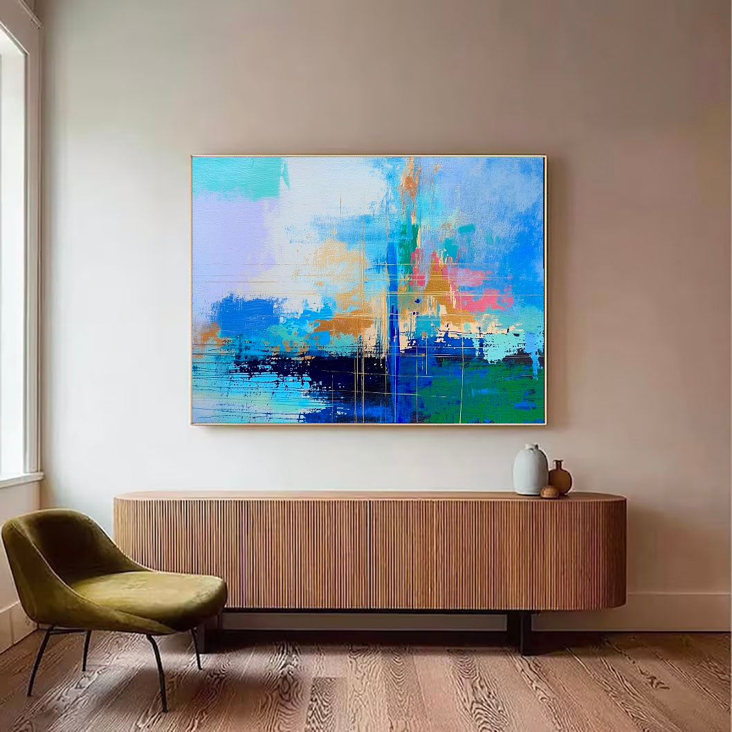 Textured Grid Layers | Blue Gold