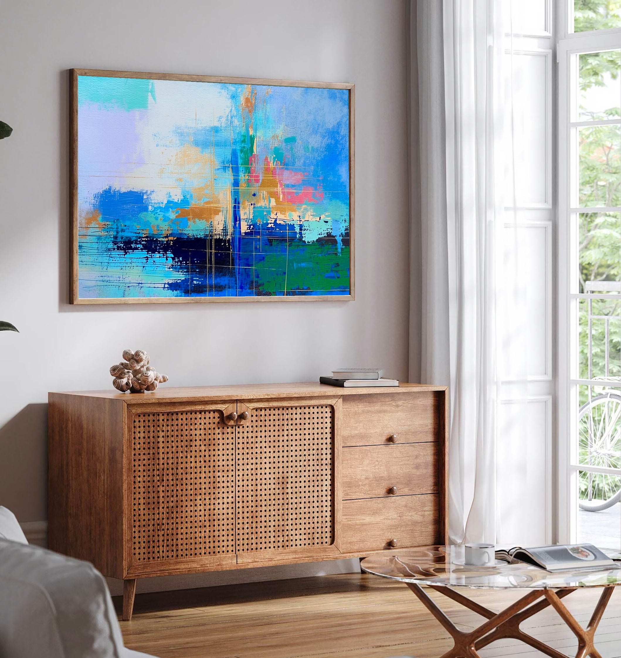 Textured Grid Layers | Blue Gold