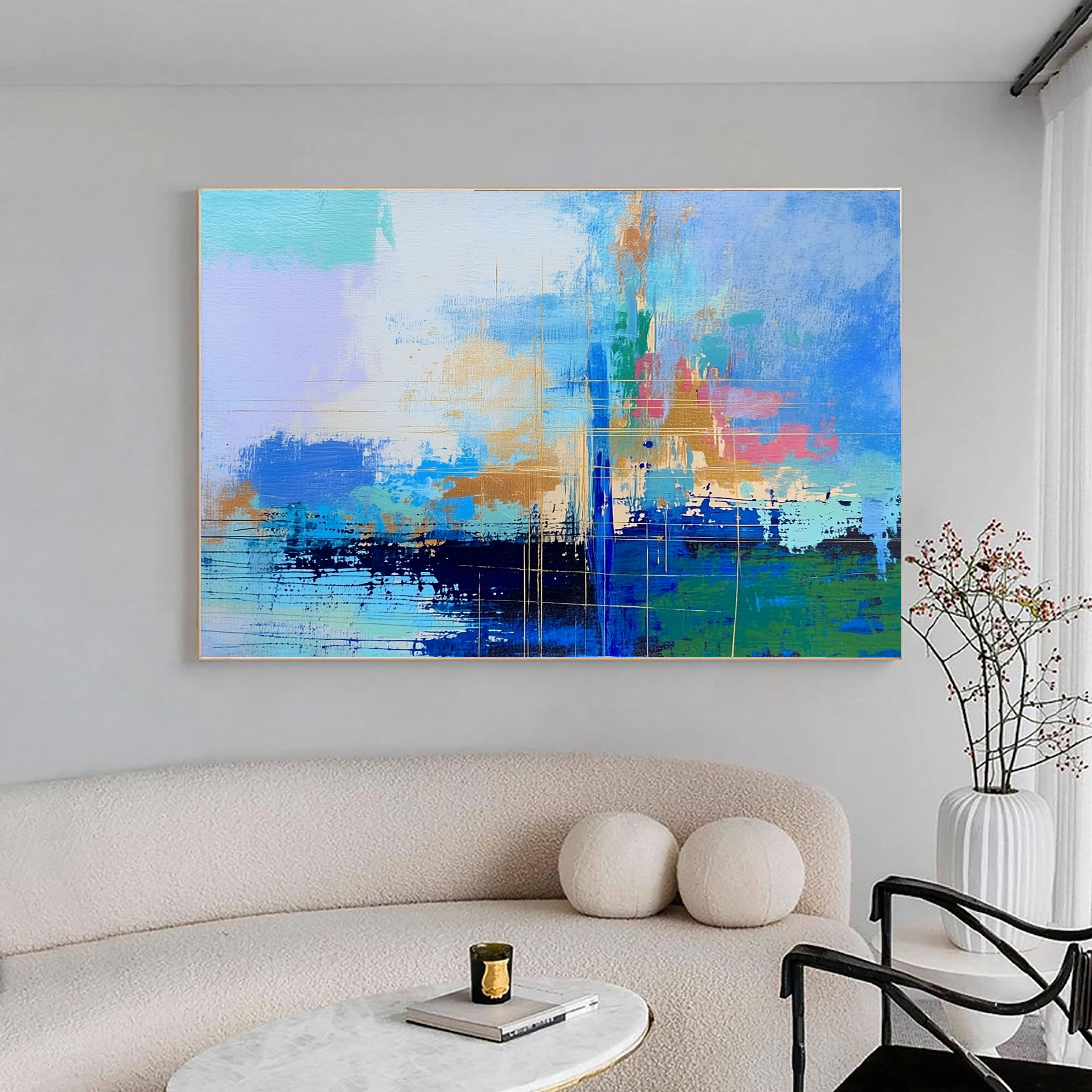 Textured Grid Layers | Blue Gold