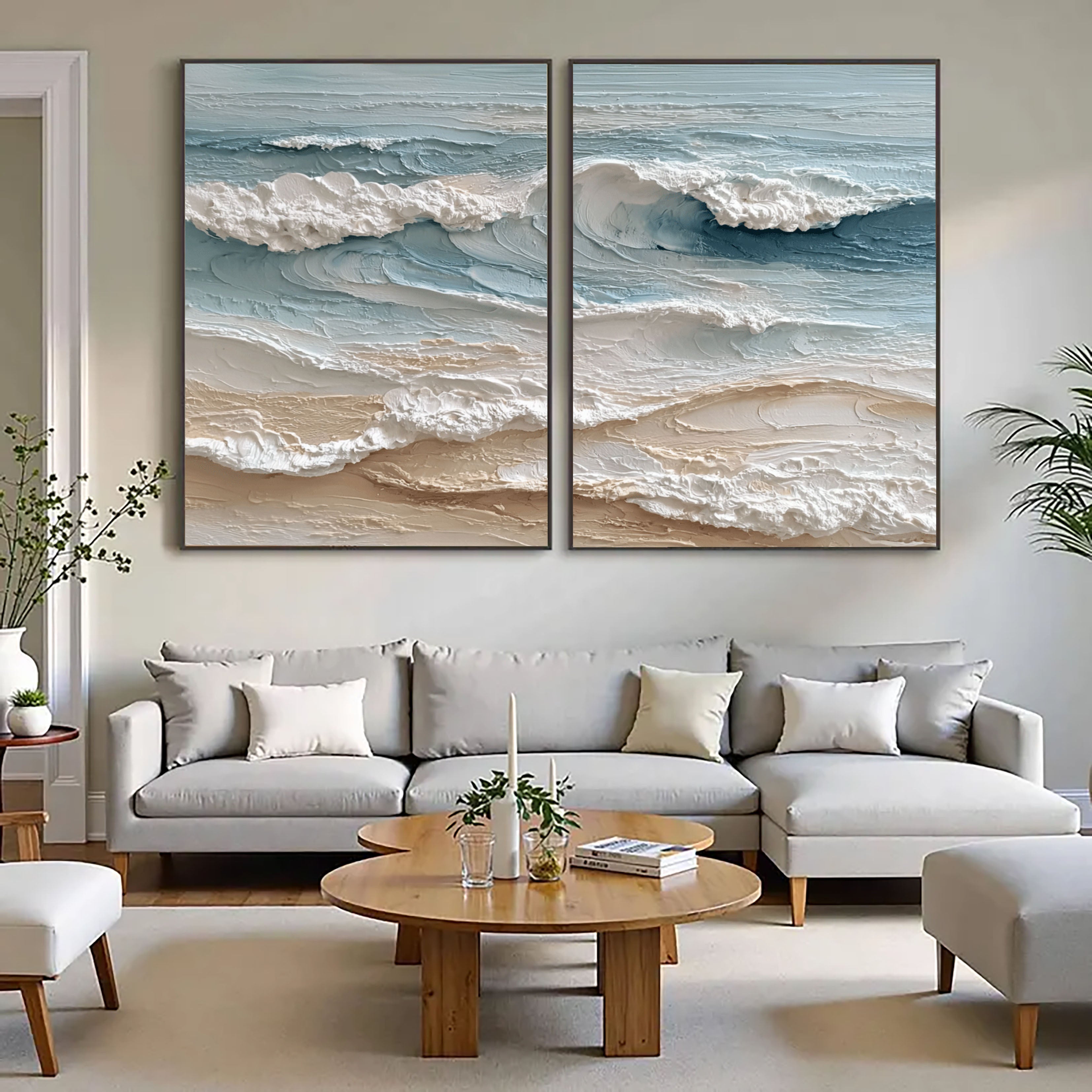 Textured Coastal Serenity | Ocean Waves