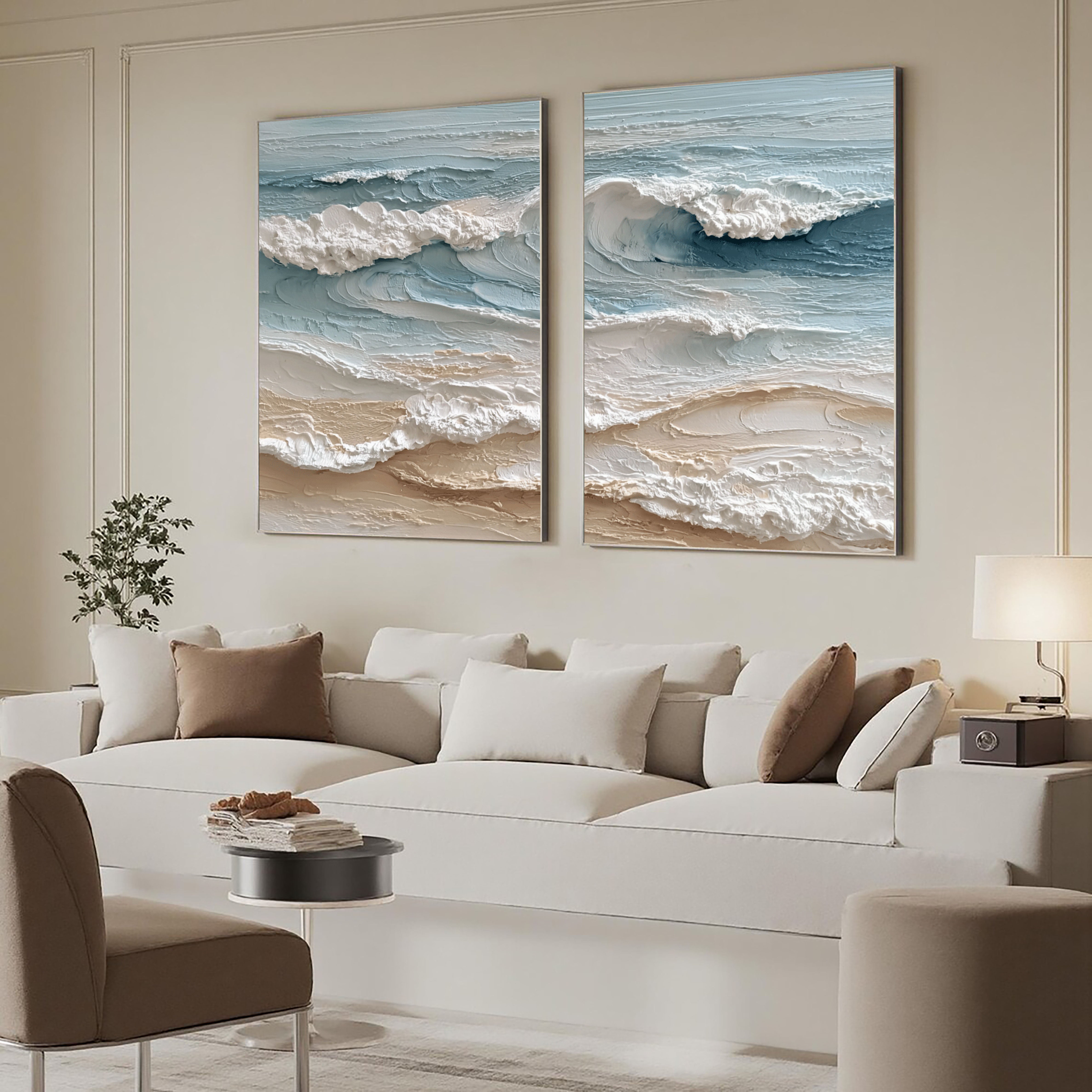 Textured Coastal Serenity | Ocean Waves
