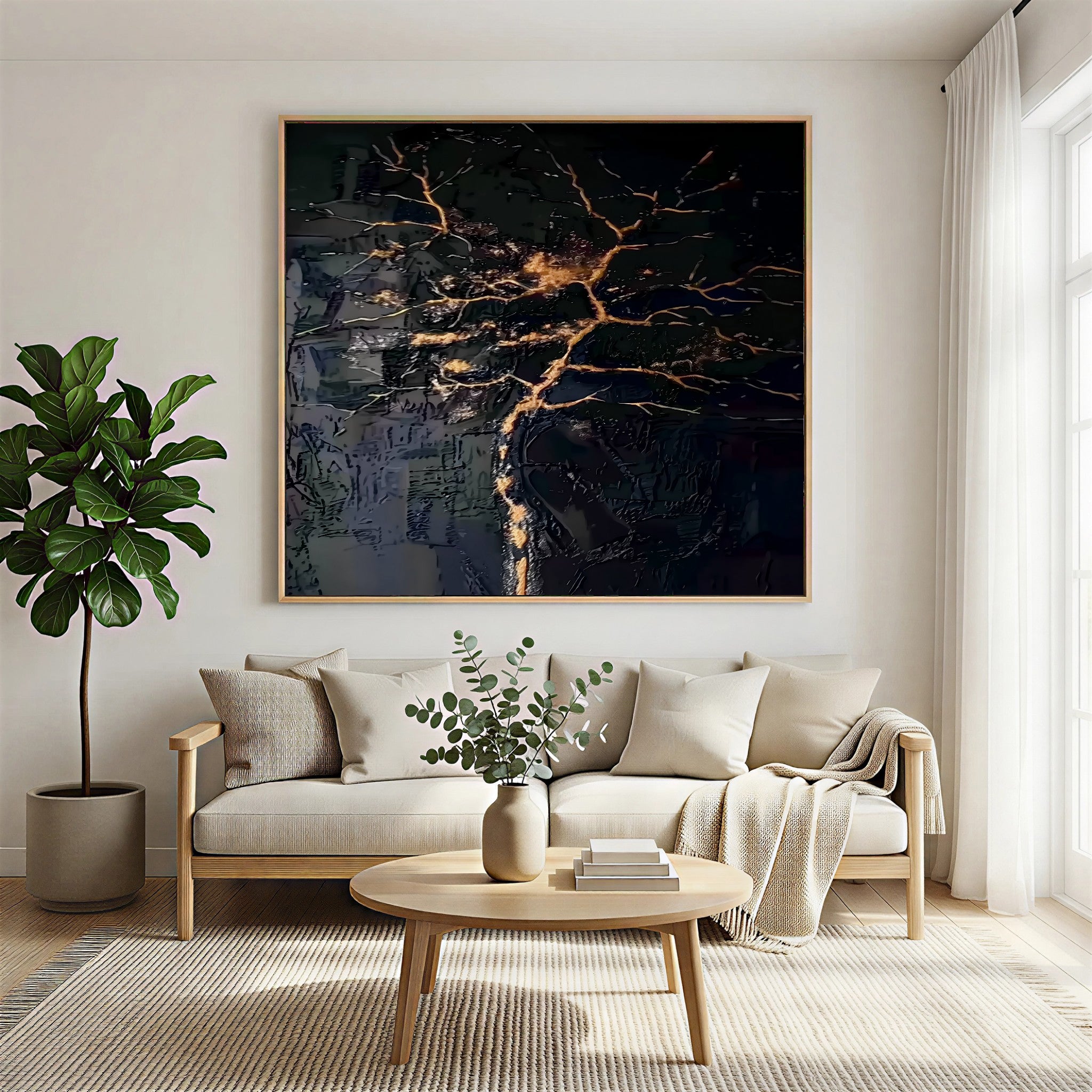 Gilded Fracture Elegance | Ebony Vein