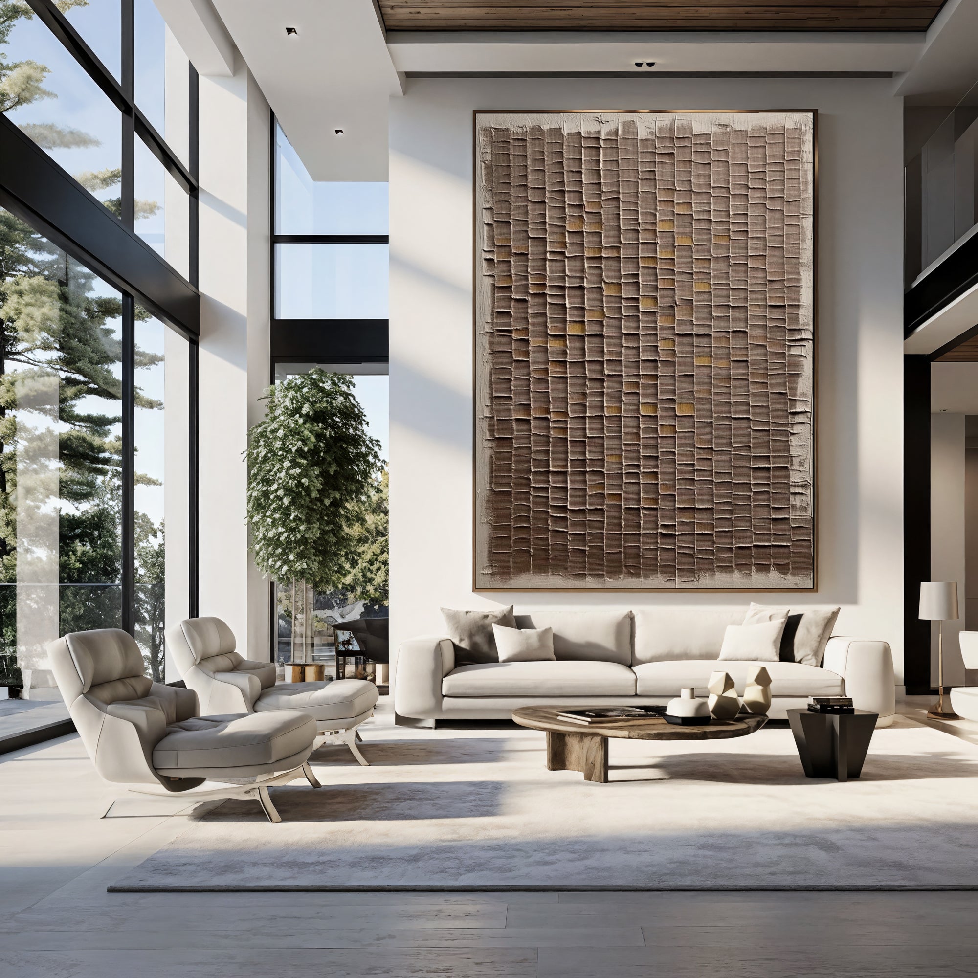 Textured Grid Elegance | Earthy Tones