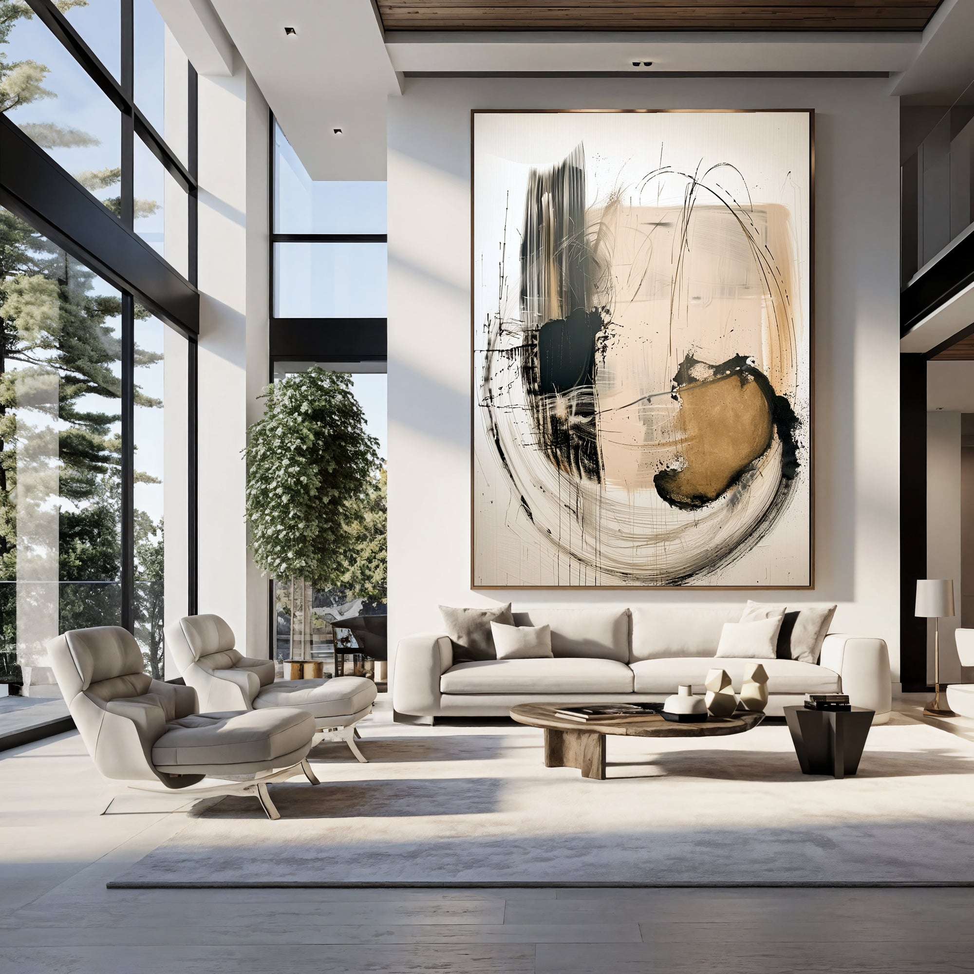 Textured Gilded Strokes | Neutral Hues