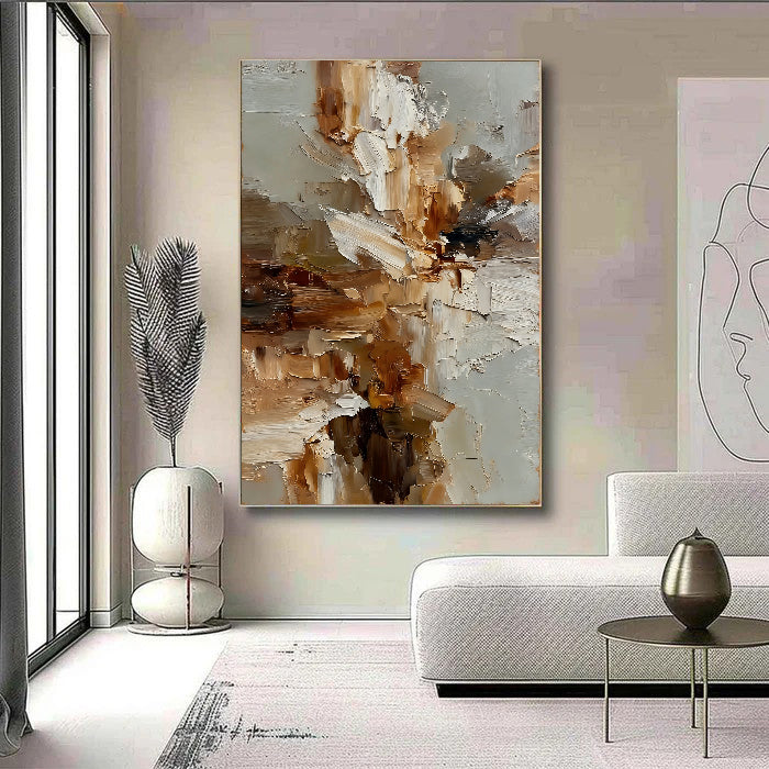 Textured Floral Umber | Cream Bloom