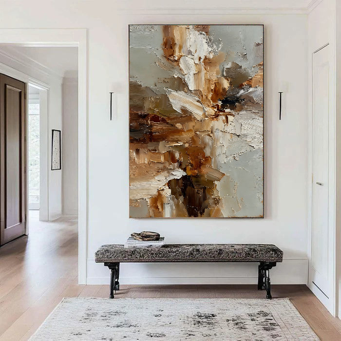 Textured Floral Umber | Cream Bloom