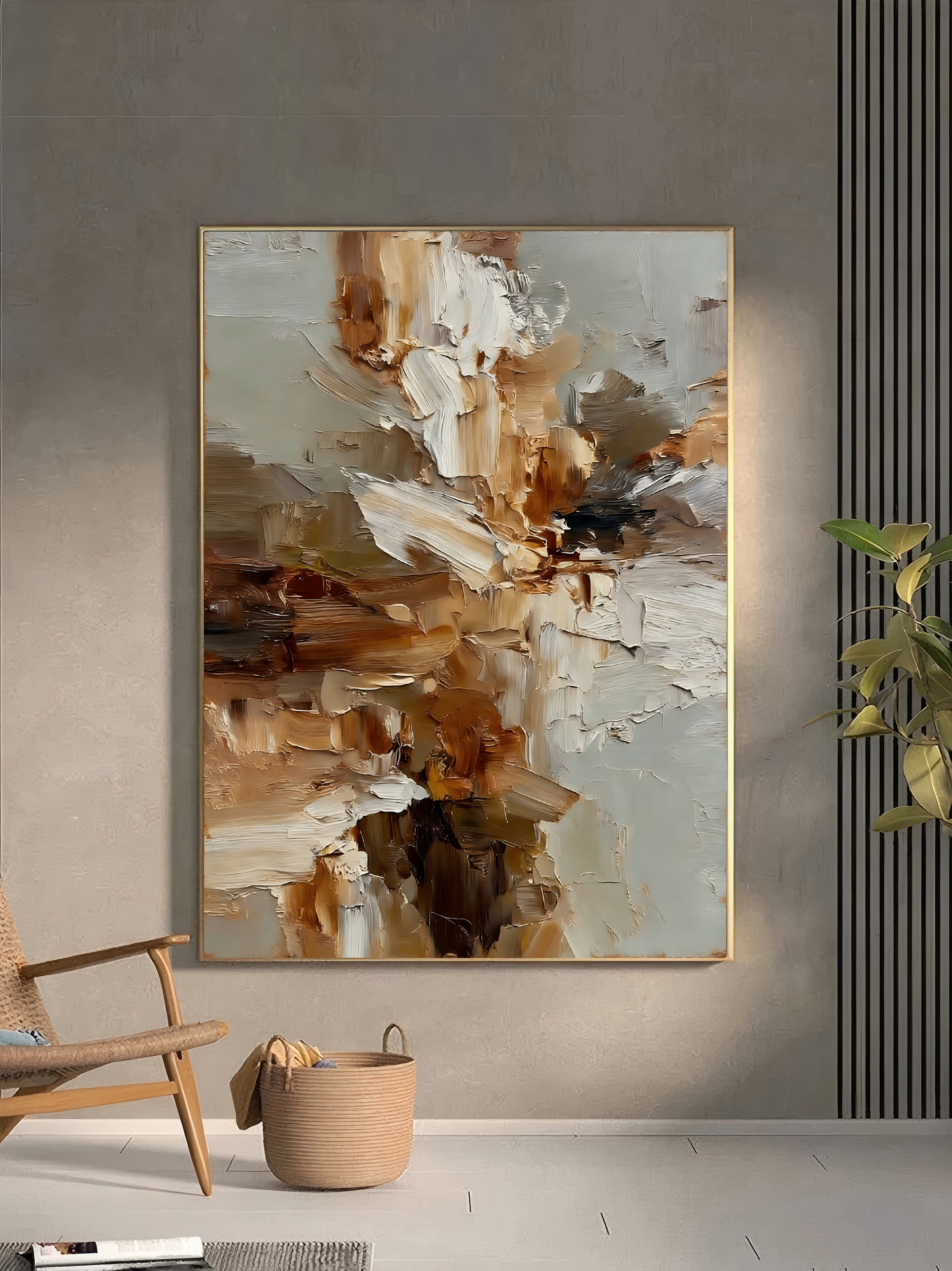 Textured Floral Umber | Cream Bloom