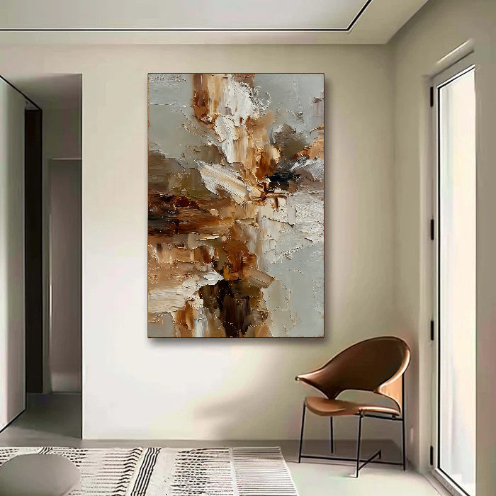 Textured Floral Umber | Cream Bloom